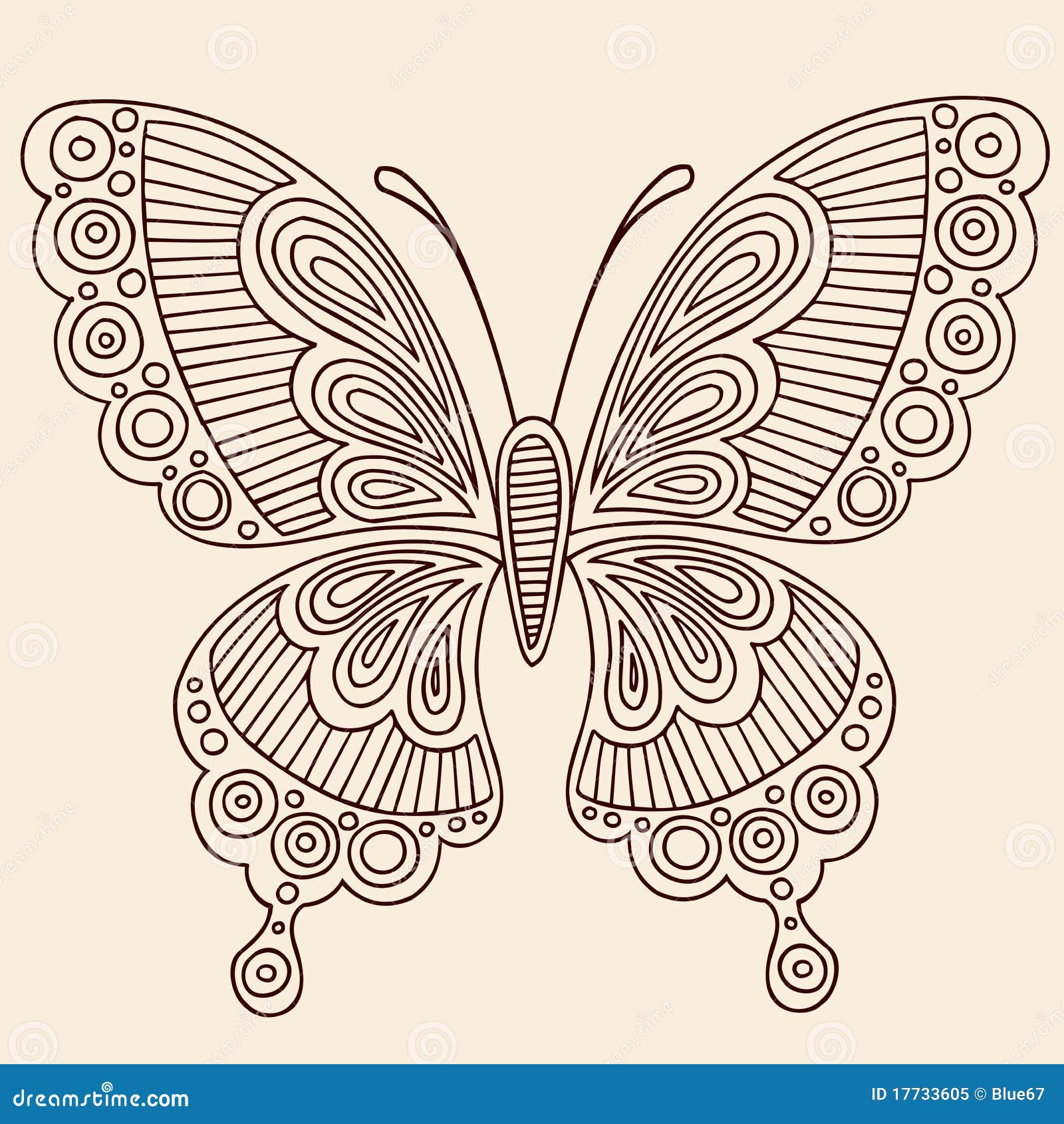 Butterfly Outline Doodles stock vector. Illustration of butterfly ...