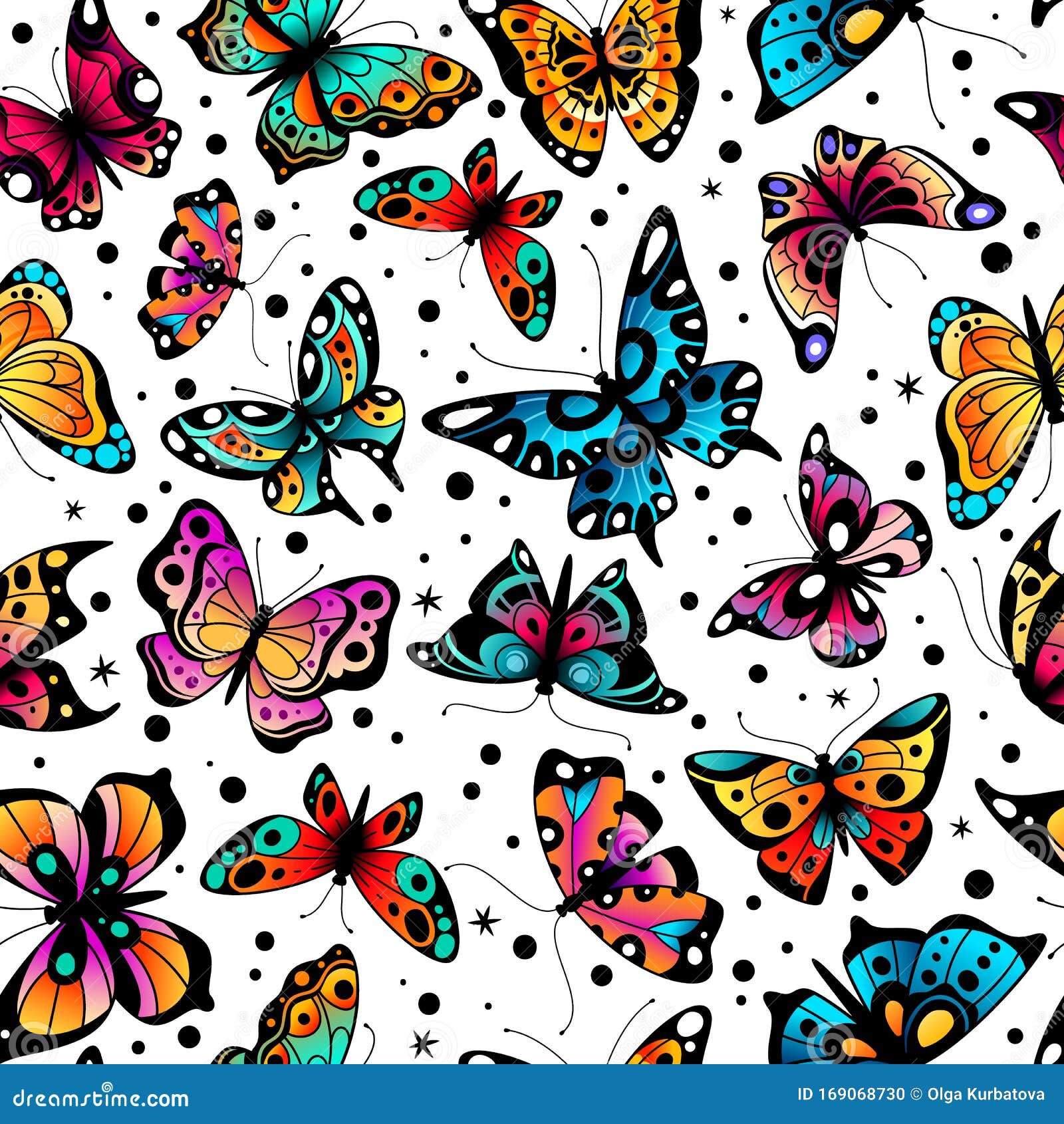 Butterfly Seamless Pattern. Cute Colorful Butterflies, Beautiful Insects Retro Spring Design. Fabric Ornament, Wallpaper Stock Vector - Illustration of cover, celebration: 169068730 Butterfly Seamless Pattern. Cute Colorful Butterflies, Beautiful Insects Retro Spring Design. Fabric Ornament, Wallpaper Stock Vector - Illustration of cover, celebration: 169068730