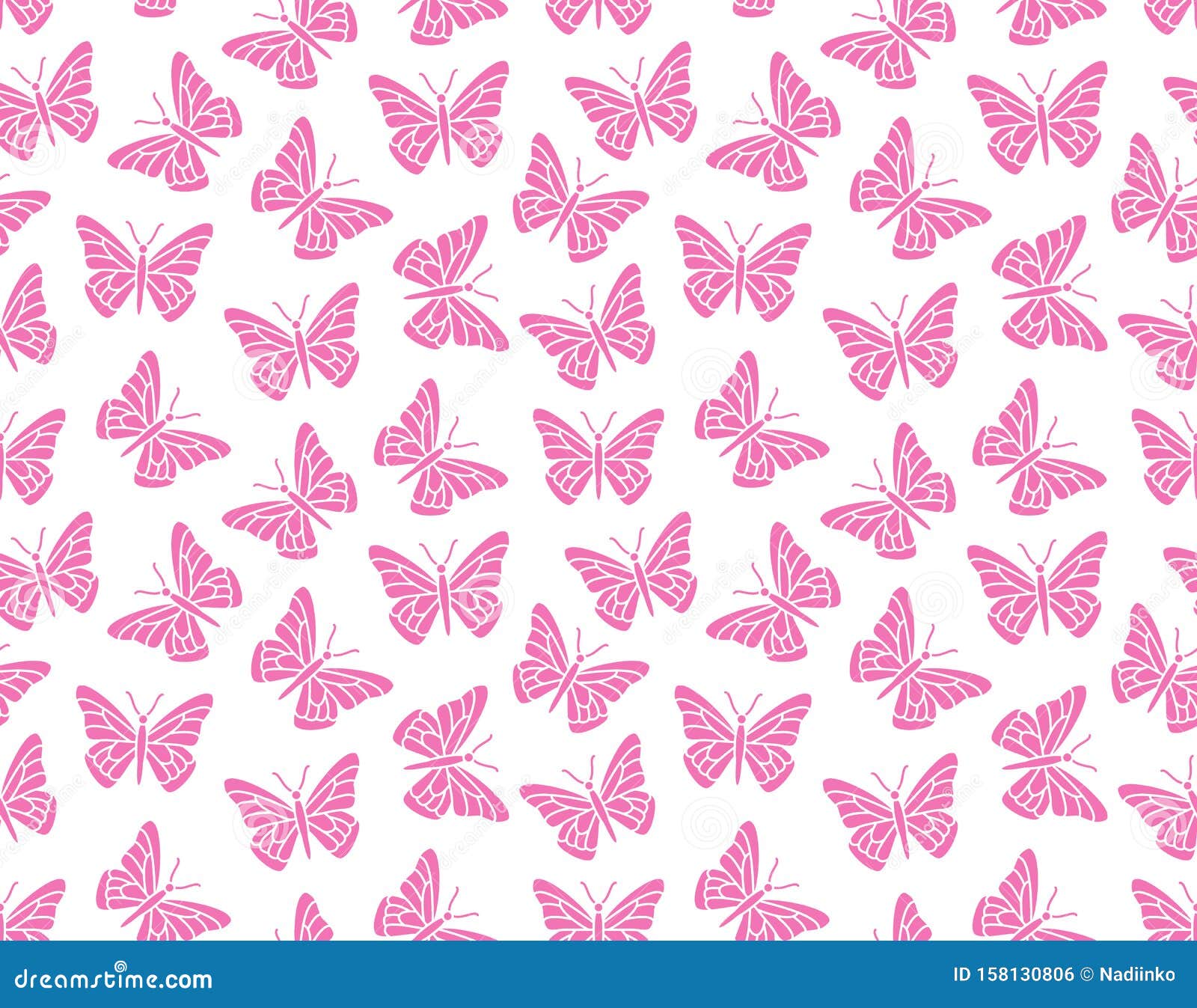 Butterfly Seamless Pattern. Flying Insects Background, Cute Butterflies Silhouette Icons for Kids Decor, Spring Stock Vector - Illustration of girl, nature: 158130806 Butterfly Seamless Pattern. Flying Insects Background, Cute Butterflies Silhouette Icons for Kids Decor, Spring Stock Vector - Illustration of girl, nature: 158130806