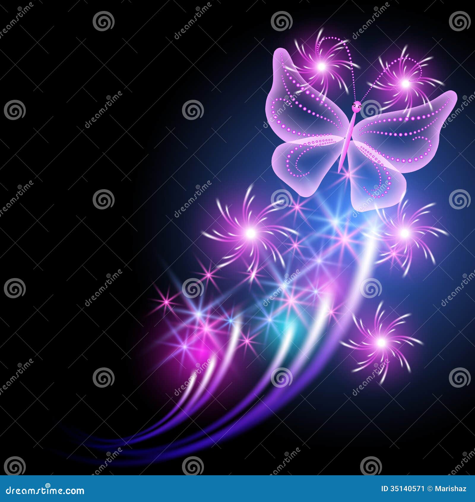 Butterfly And Stars Stock Image - Image: 35140571