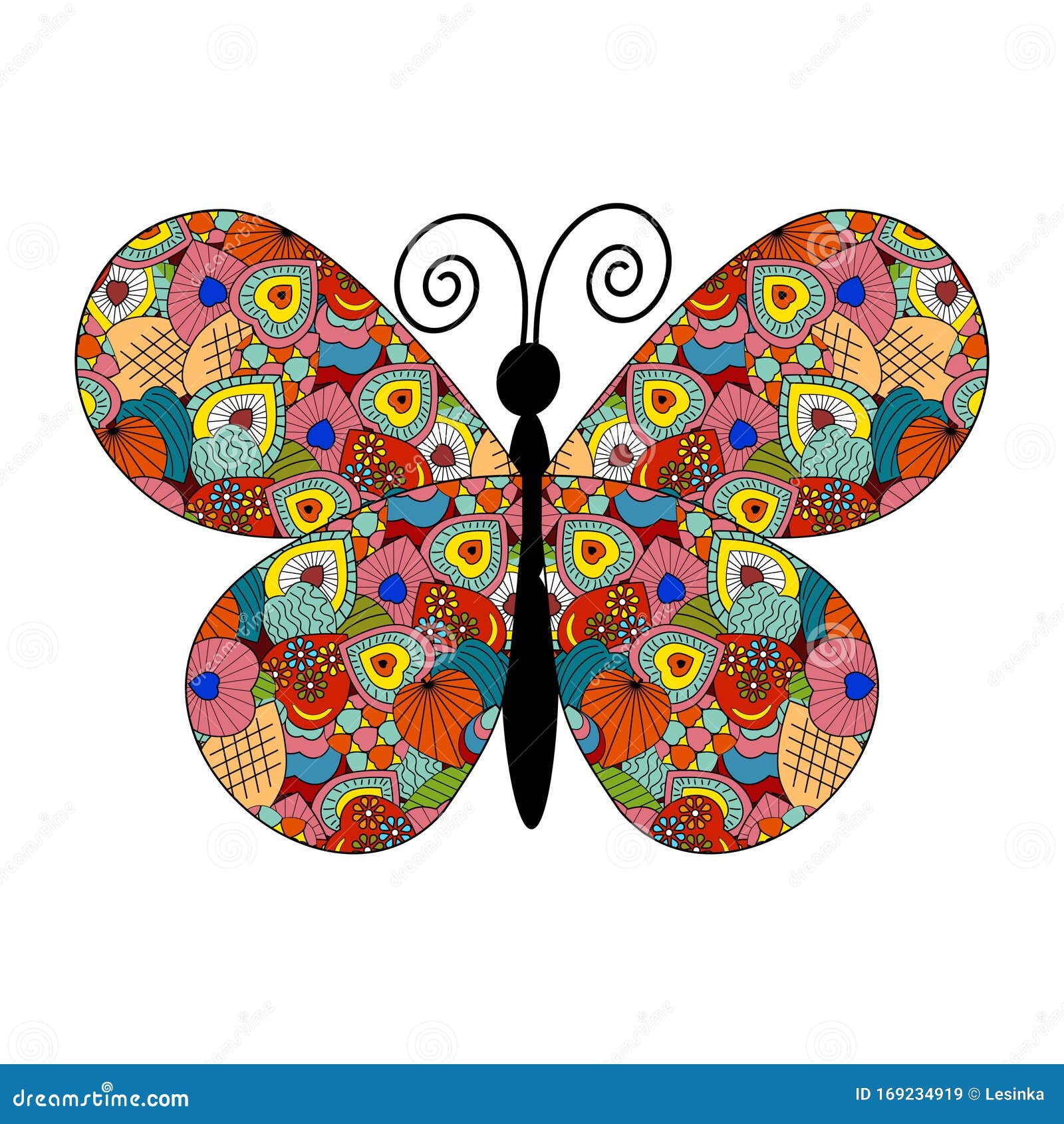 Butterflystylecollagebackgroundwhite,vector Stock Vector