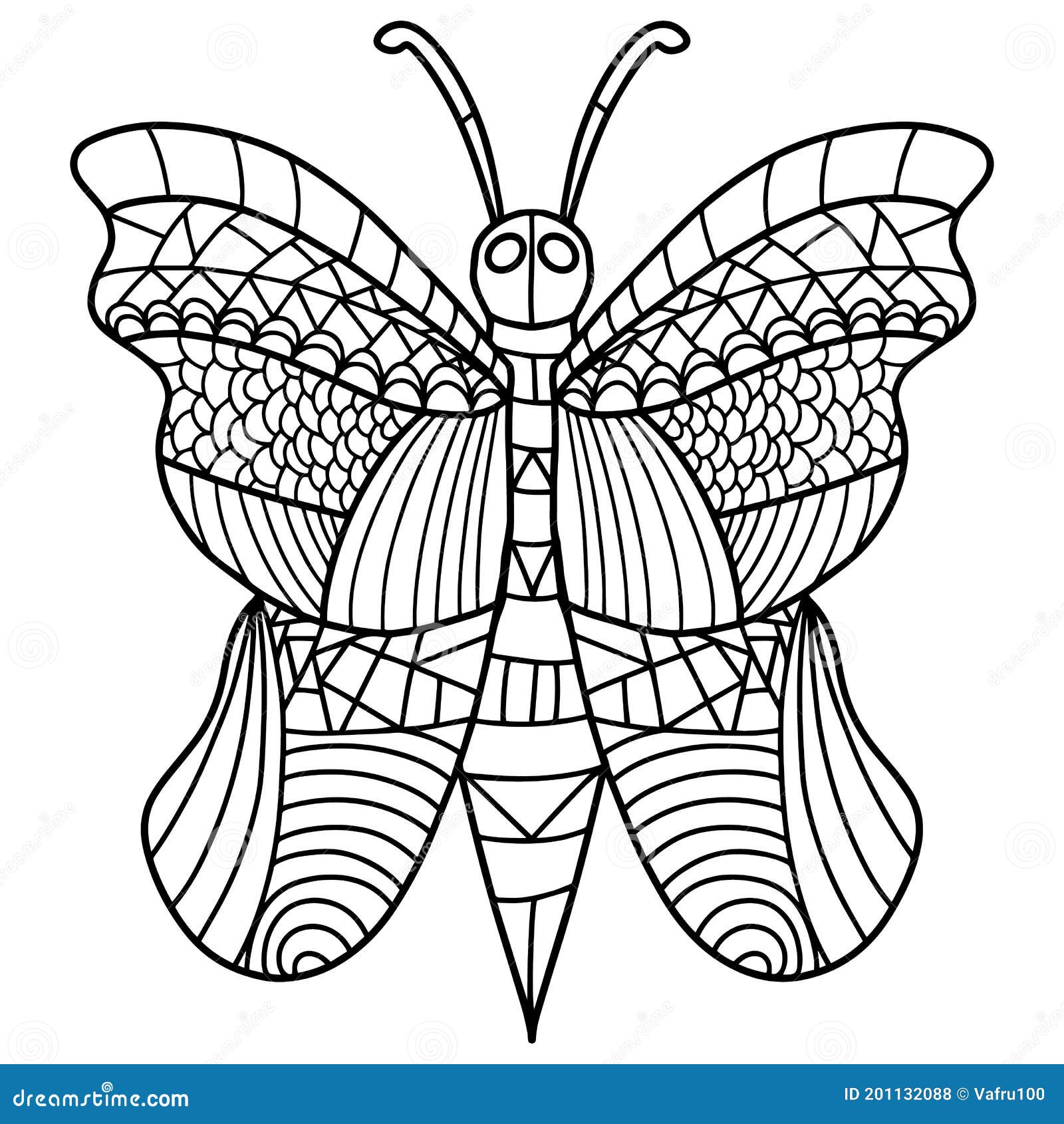 Coloring Antistress in the Stele of a Doodle. Butterfly Coloring Page ...