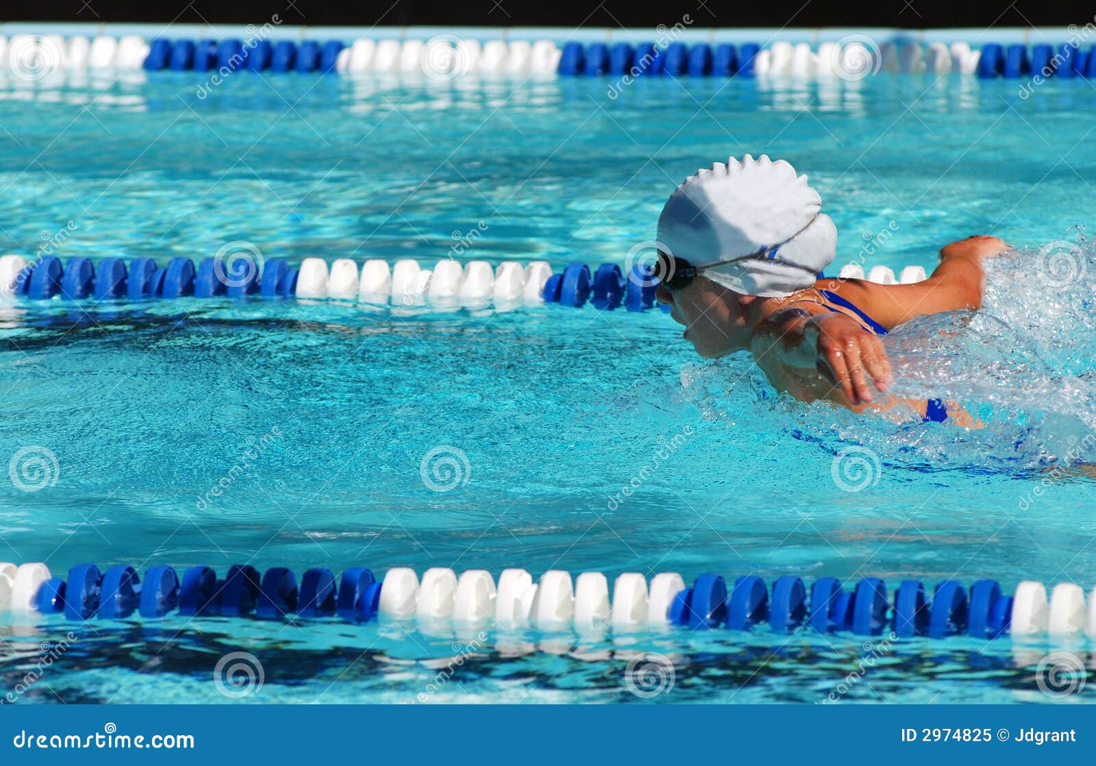 Butterfly Swimmer. Butterfly event at swim meet.