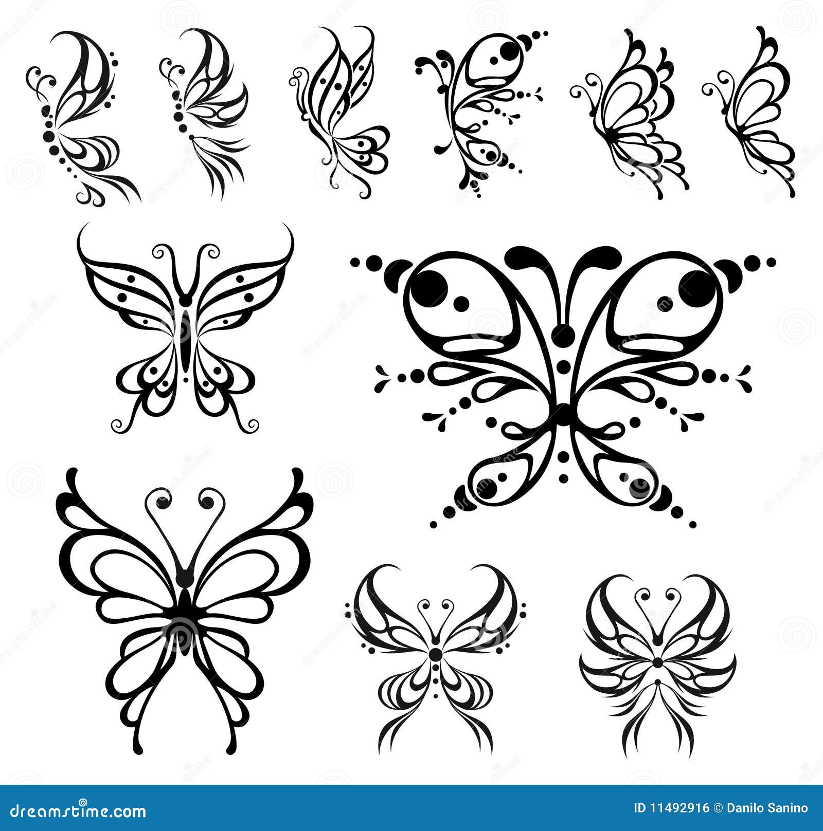 Butterfly tattoo. stock vector. Illustration of symmetrical - 11492916