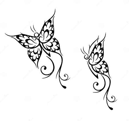 Butterfly tattoo stock vector. Illustration of decoration - 102092510