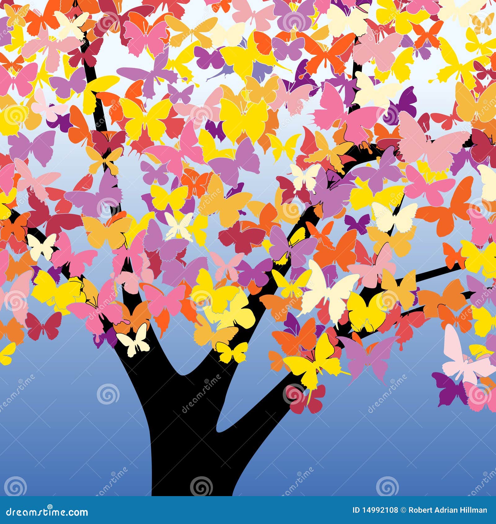 Butterfly tree stock vector. Illustration of foliage 14992108