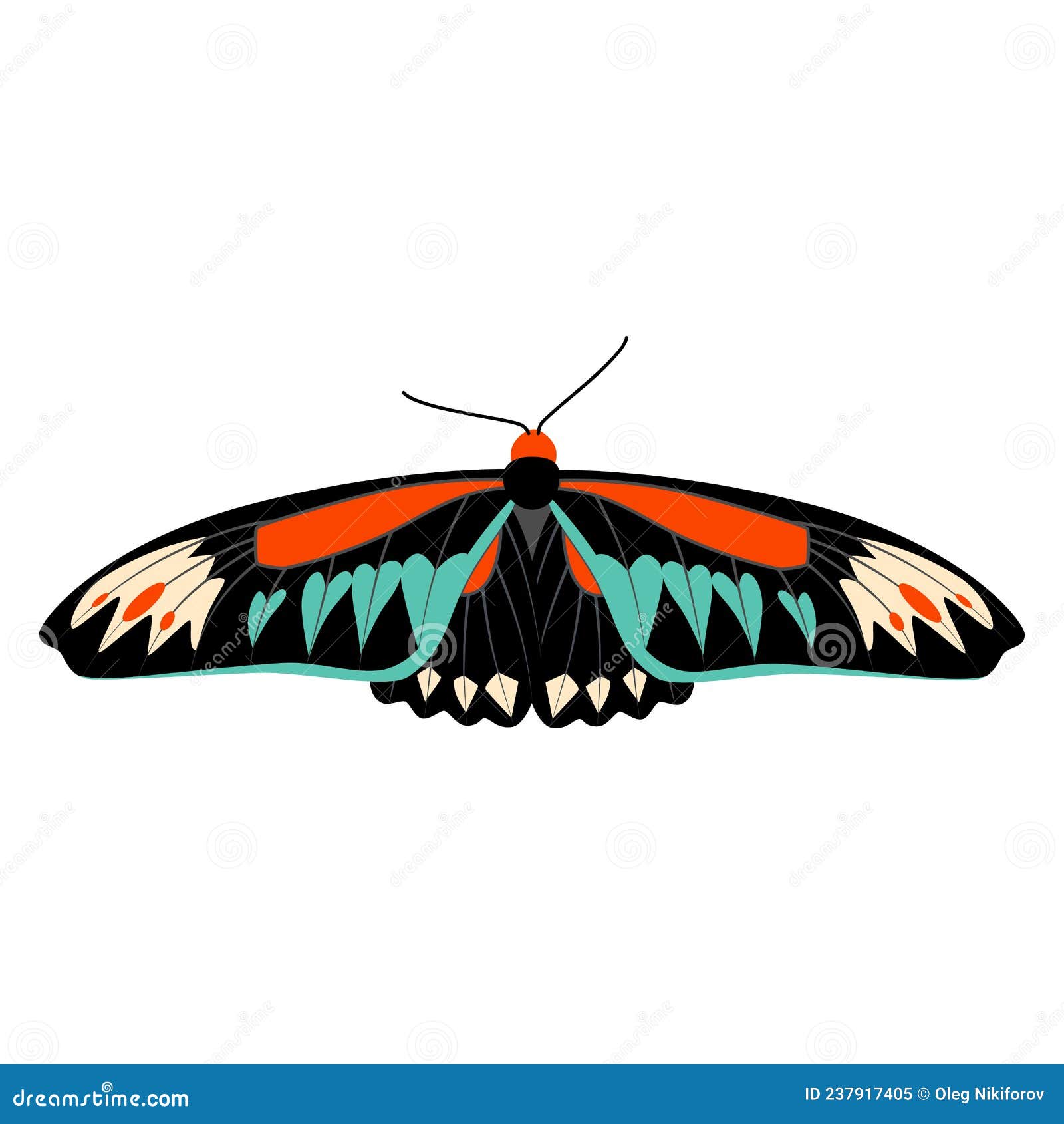 Butterfly Vector Illustration Clipart. Cute Butterfly Isolated Stock