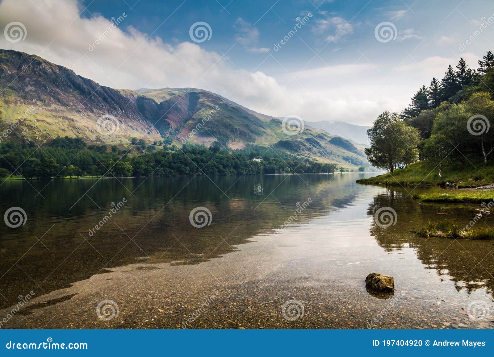 Buttermere Lake Cumbria Summers Day Stock Photo - Image of district ...