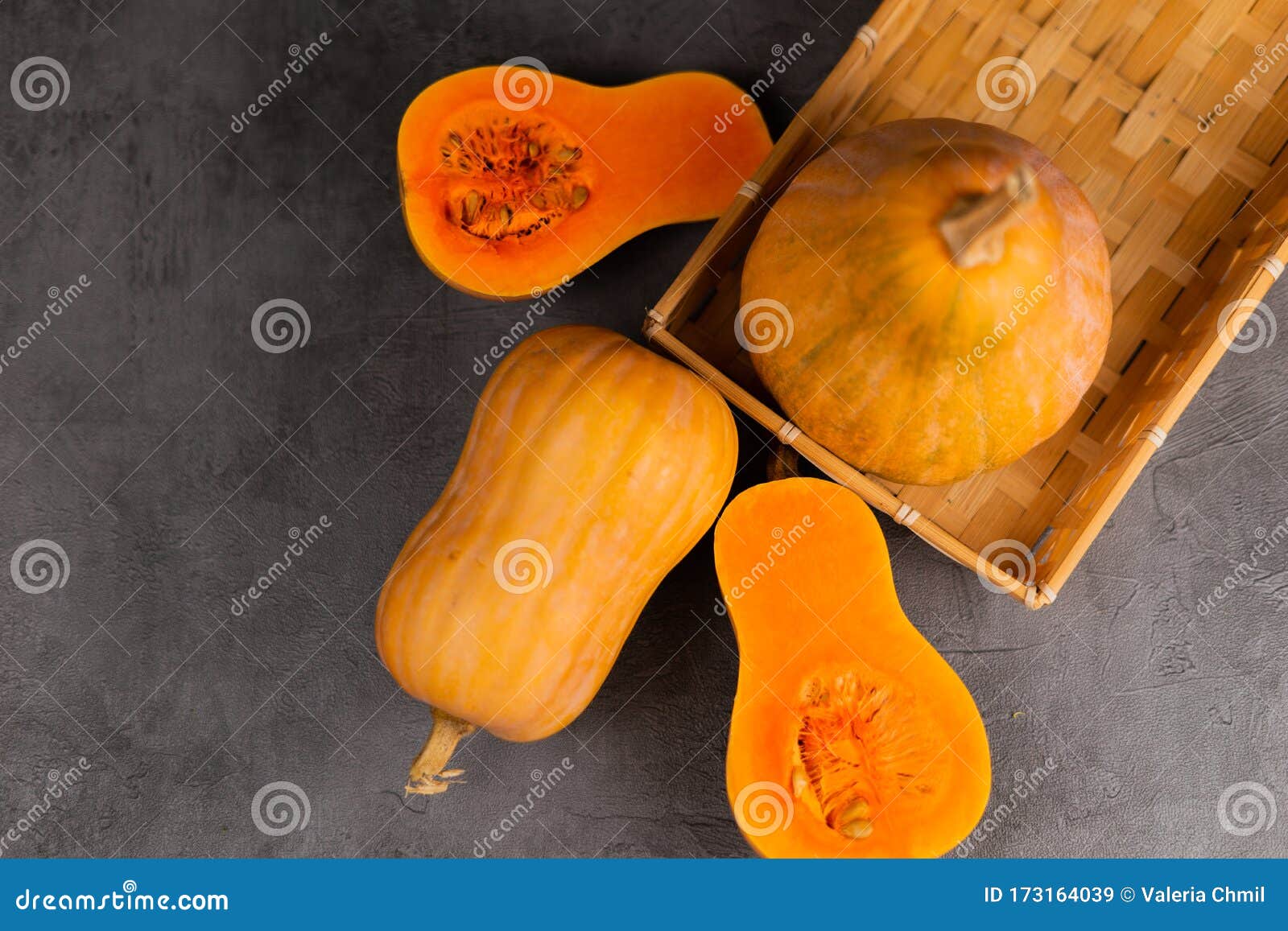 butternut squash on a dark background