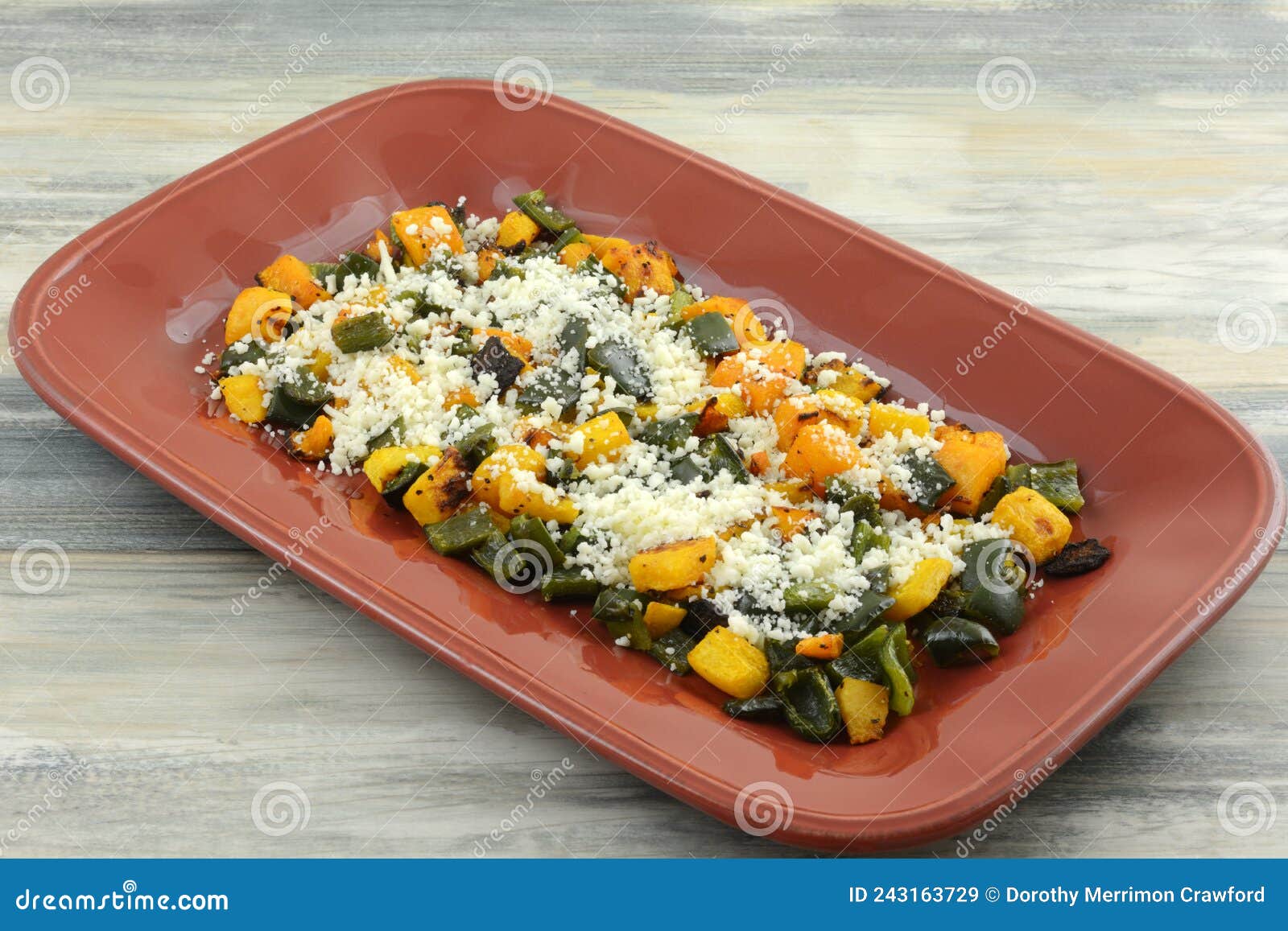 Butternut Squah and Poblano Pepper Side Dish Stock Image Image of homemade, grilled 243163729