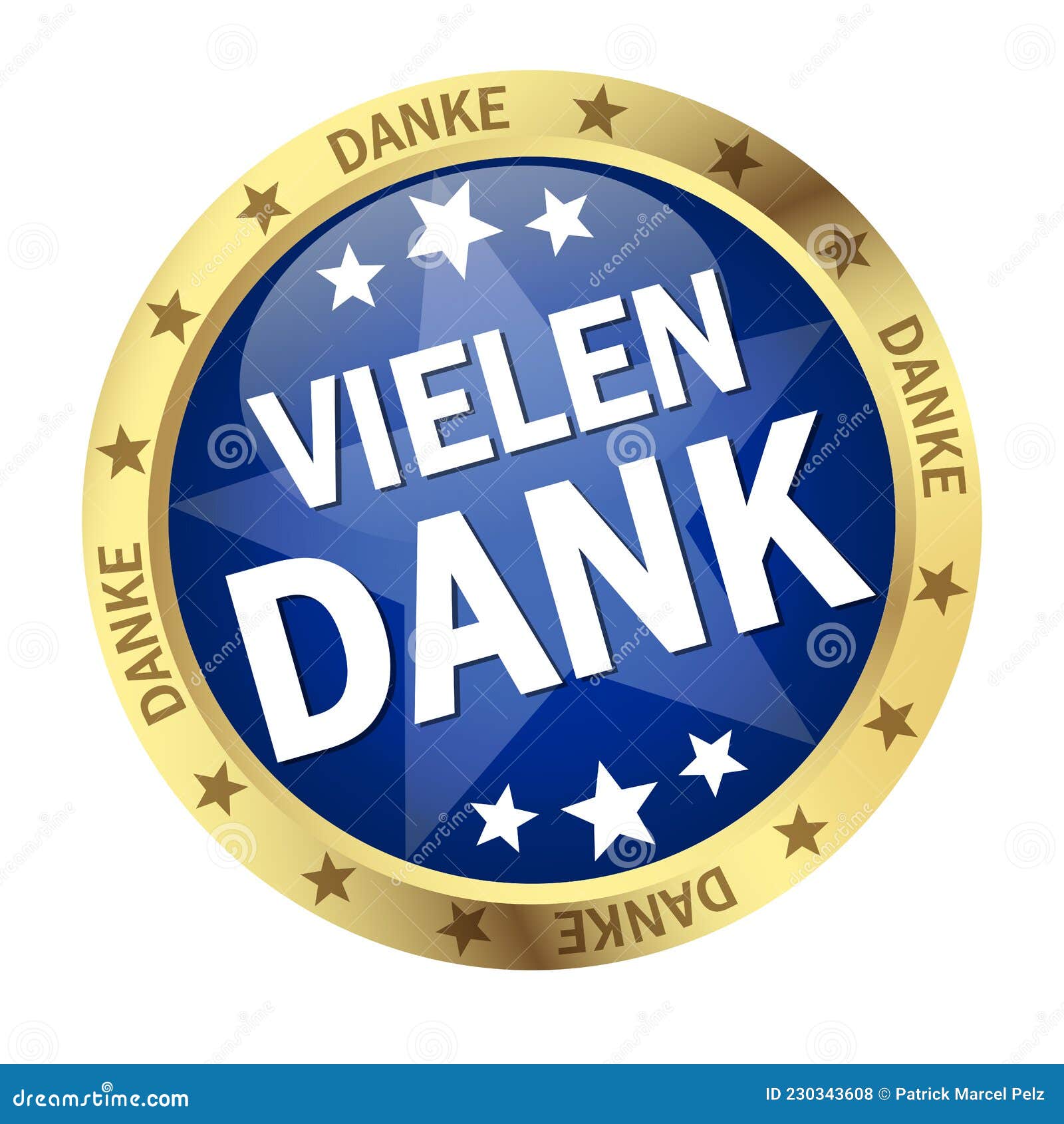 button-with-banner-many-thanks-in-german-stock-vector-illustration