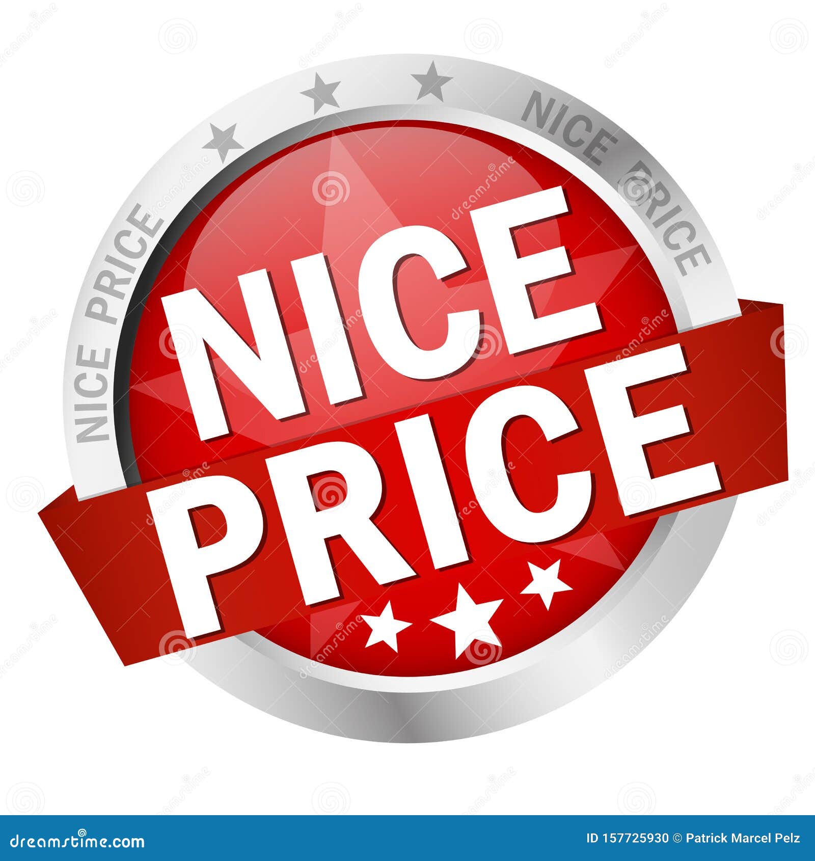 Button with Banner Nice Price Stock Vector - Illustration of closeout