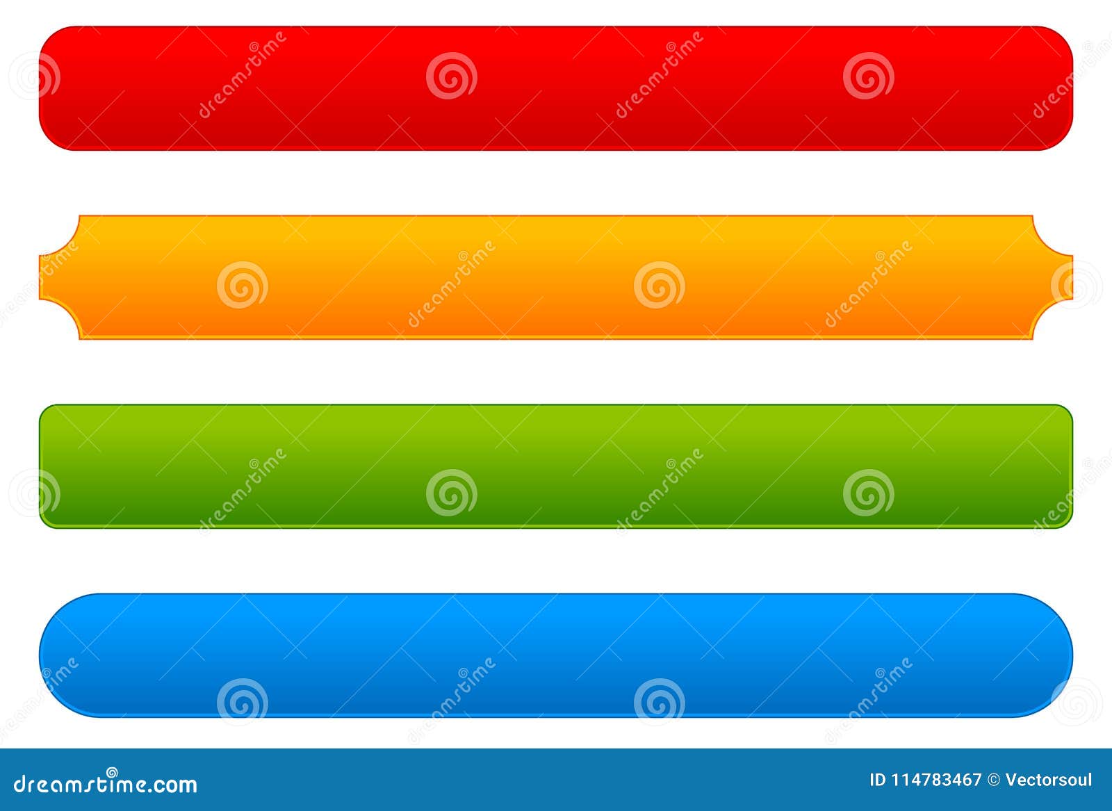 Button, Bar, Banner Backgrounds with Different Corners Stock Vector ...