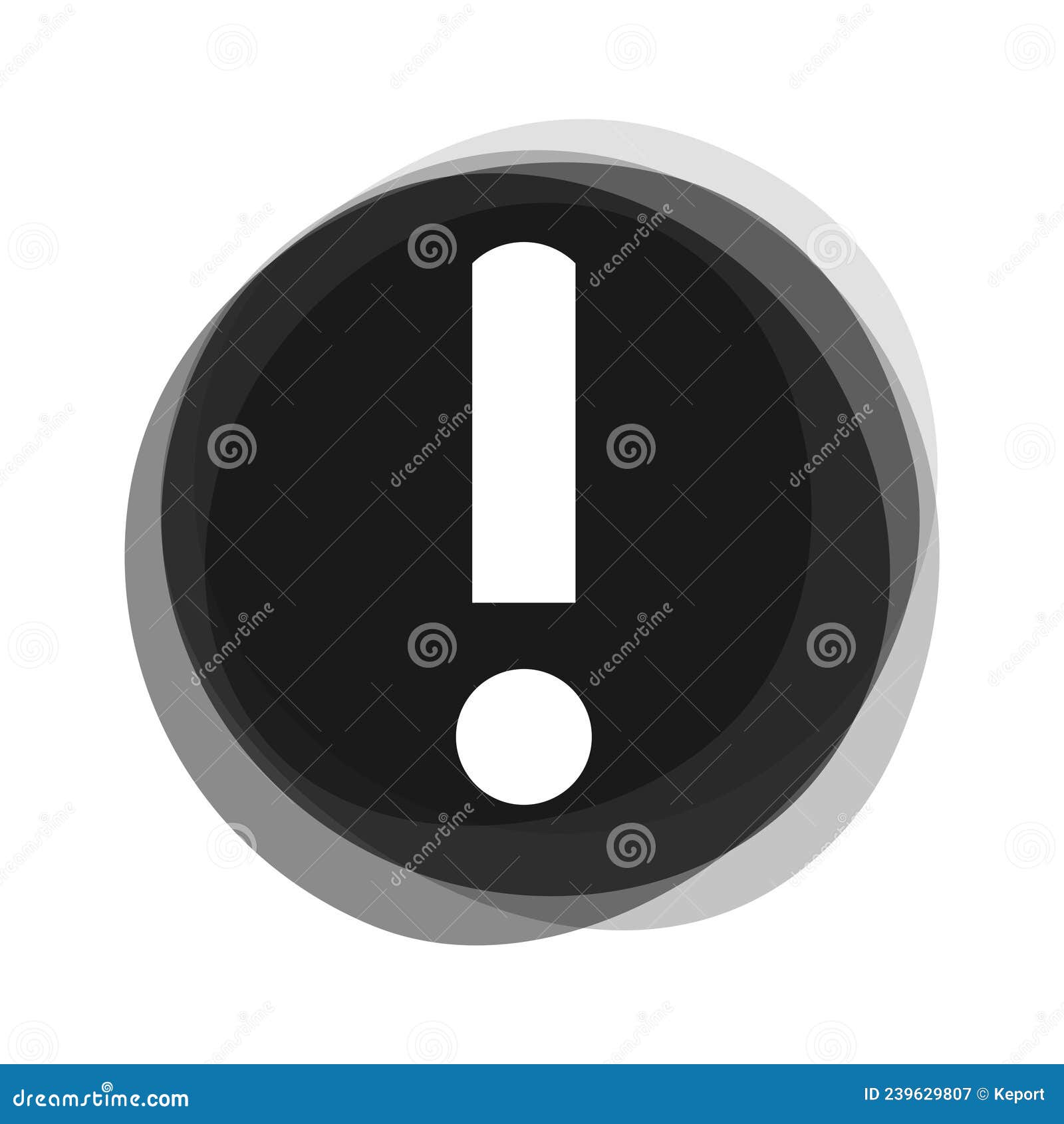 Button Black Grey Showing Exclamation Mark Stock Illustration Illustration of failure, black