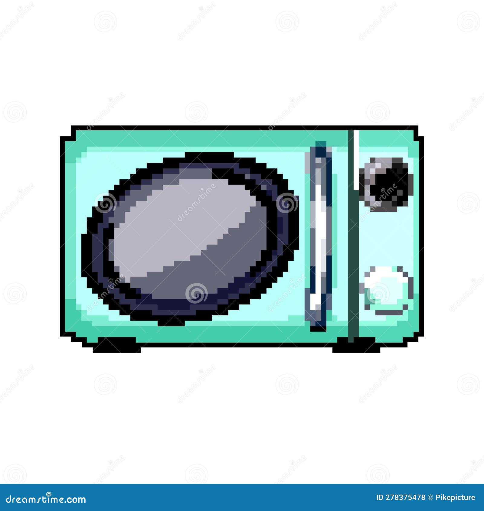 Button Microwave Oven Game Pixel Art Vector Illustration Stock Vector