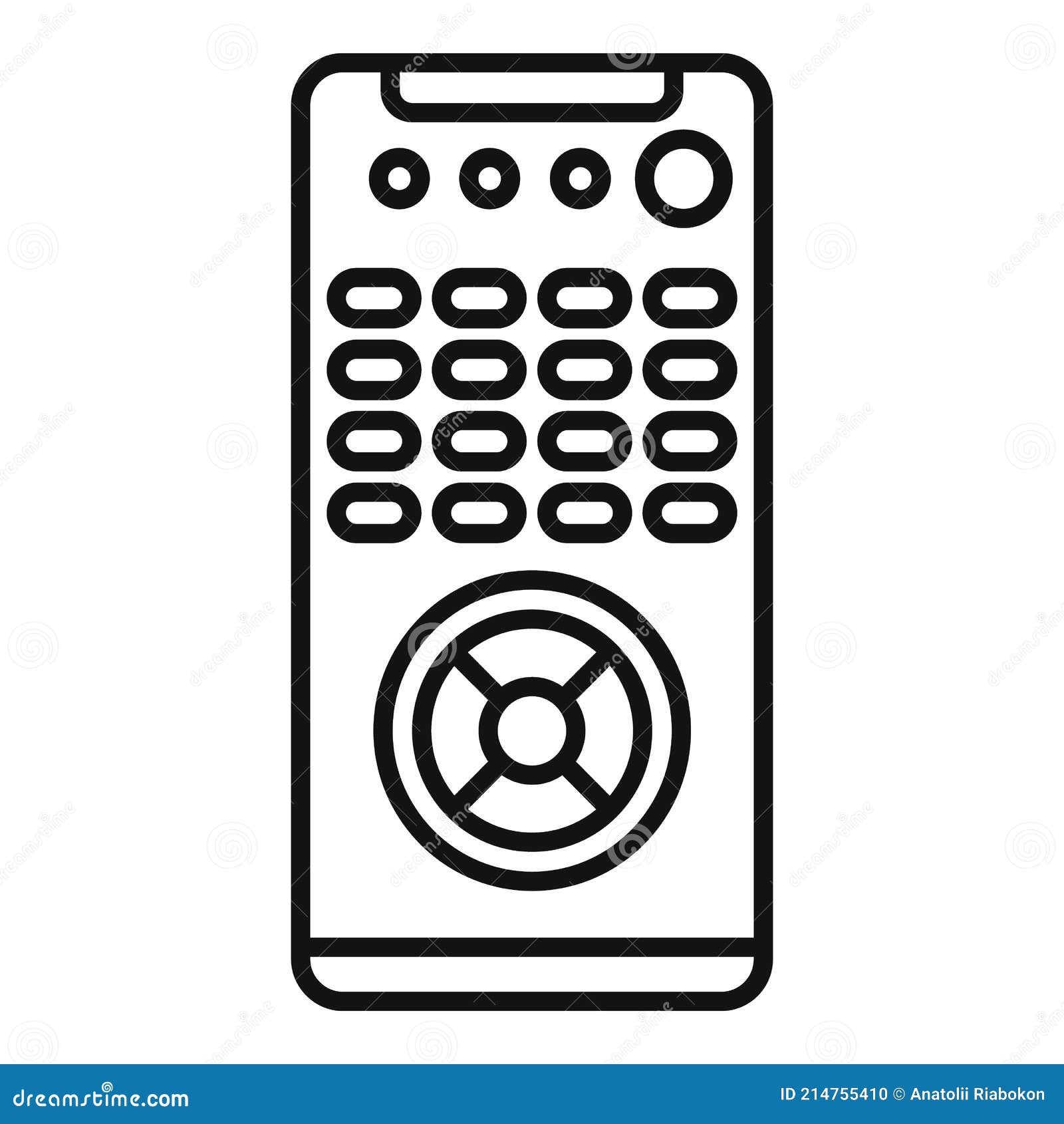 Button Remote Control Icon, Outline Style Stock Vector Illustration
