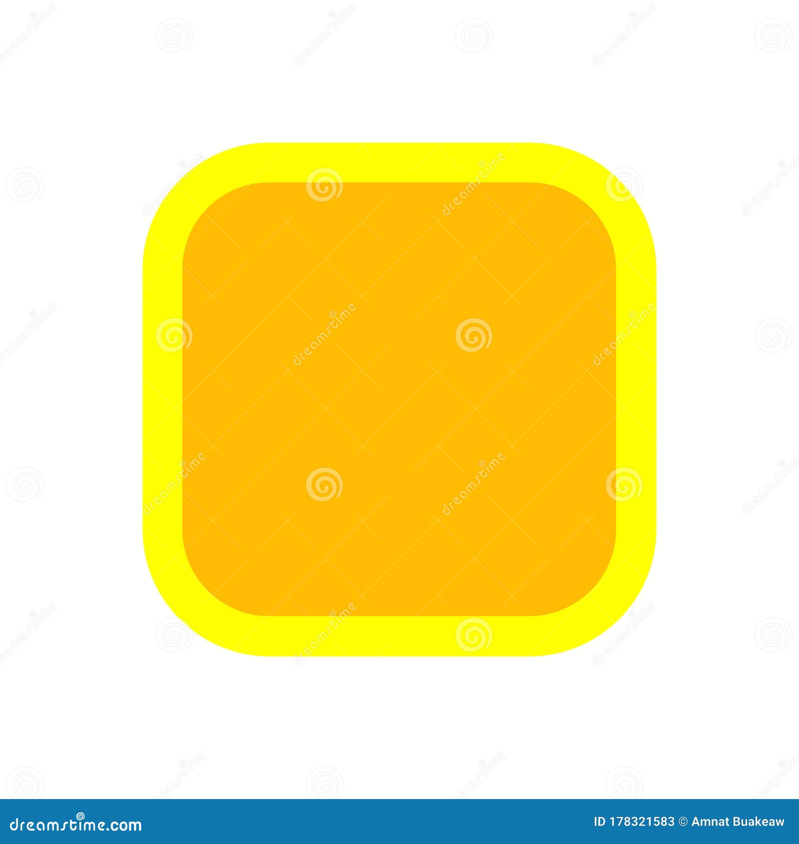 Button Square Shape Yellow for Buttons Games Play Isolated on White ...