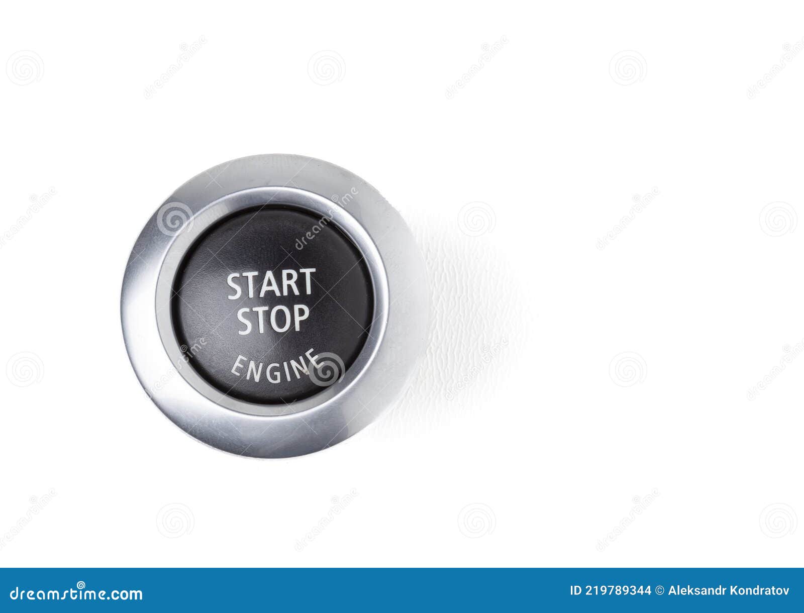 Button Start and Turn Off the Ignition of the Car Engine Close-up
