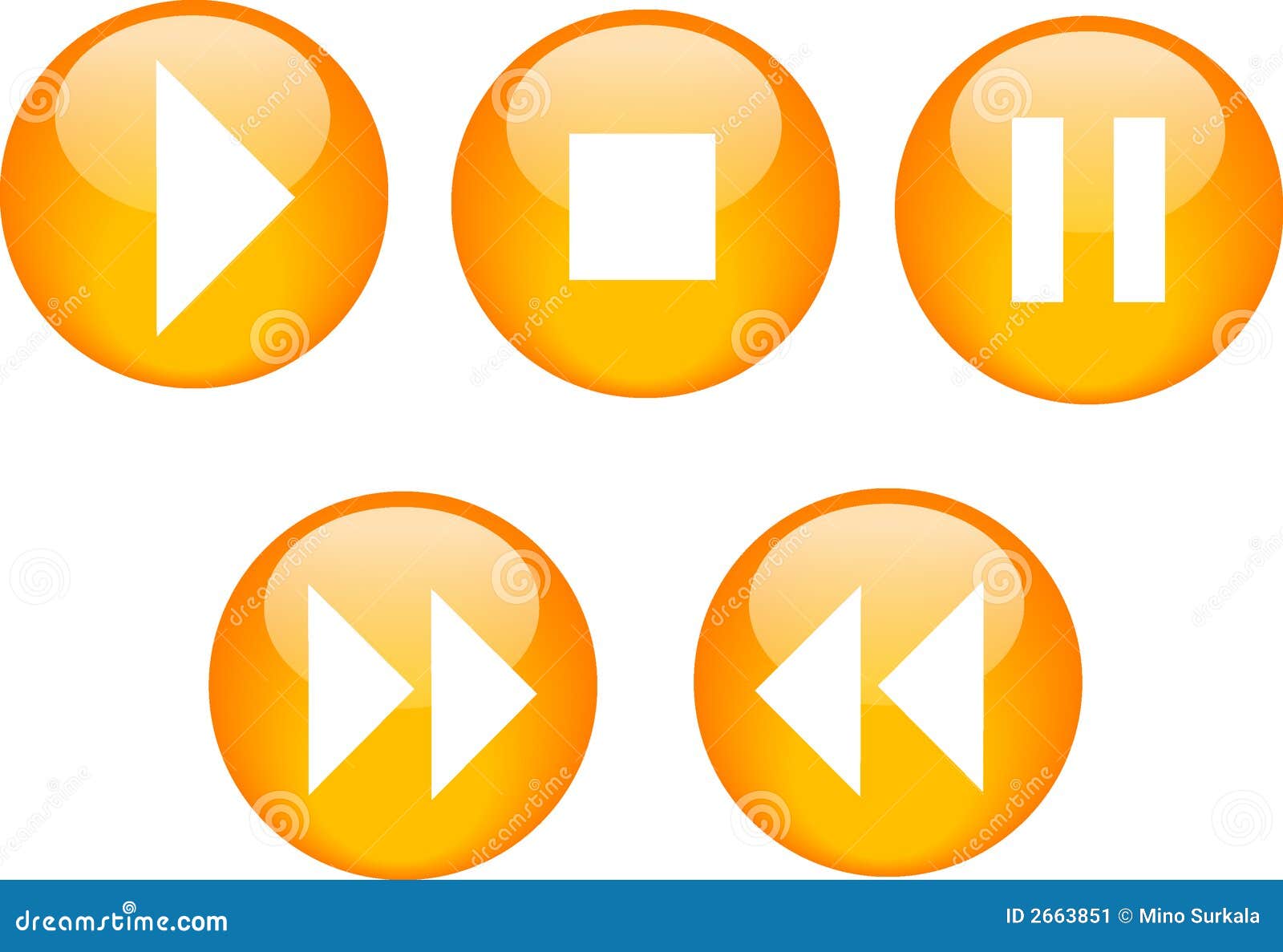 Buttons CD Player Orange stock illustration. Illustration of