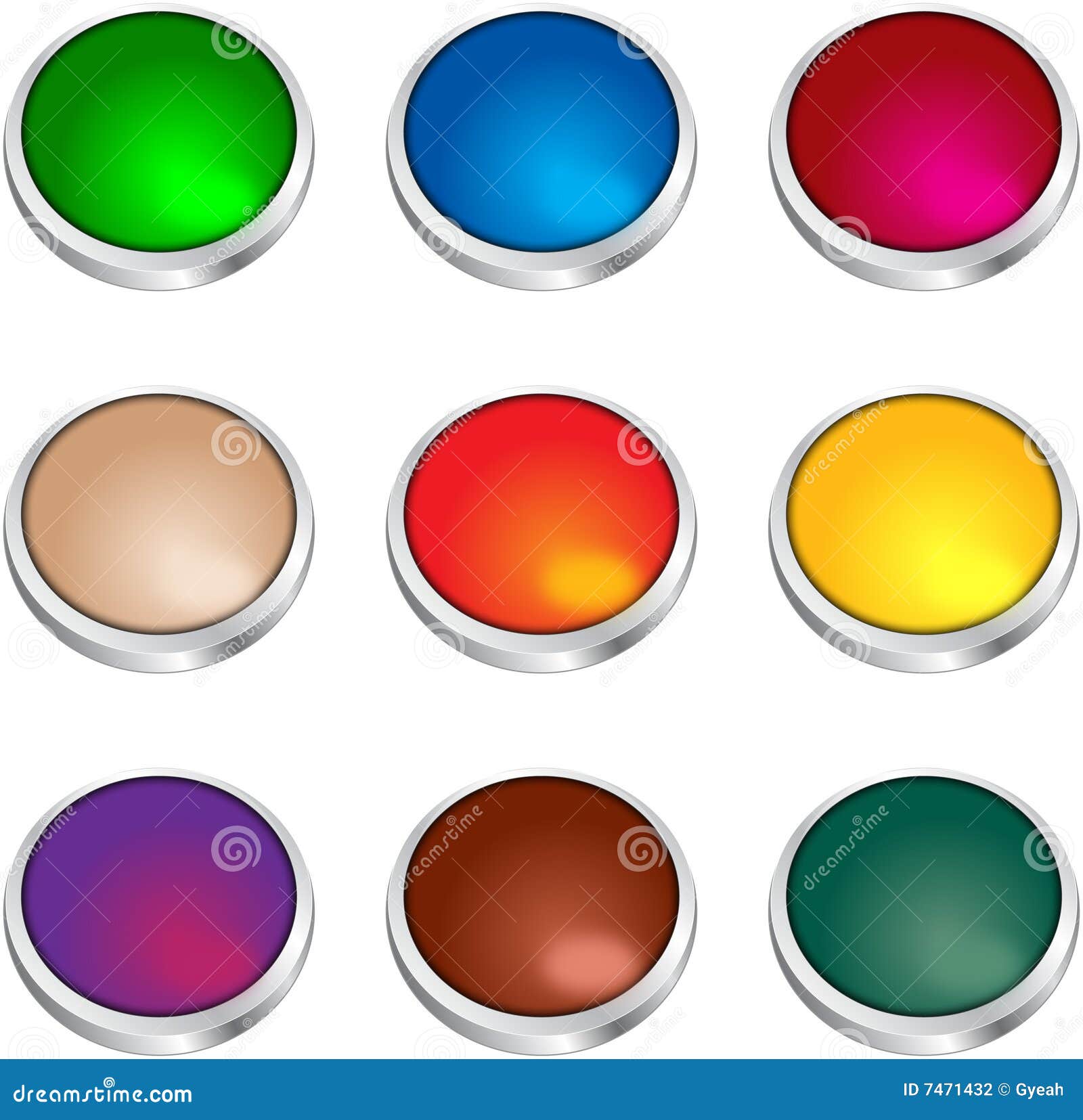 Buttons colored stock vector. Illustration of clip, glossy - 7471432