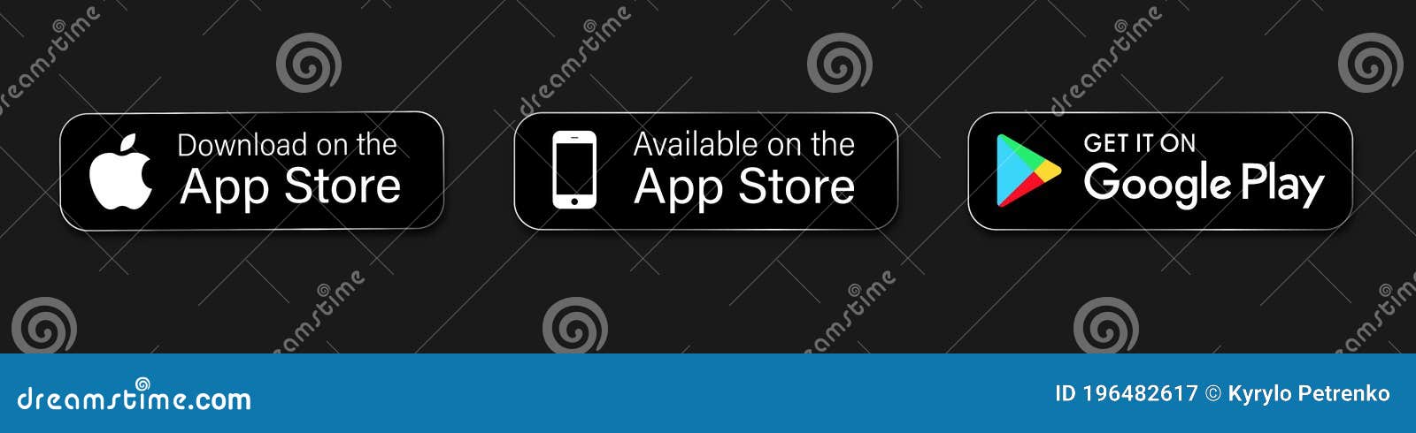 App store google play microsoft  button set Vector Image