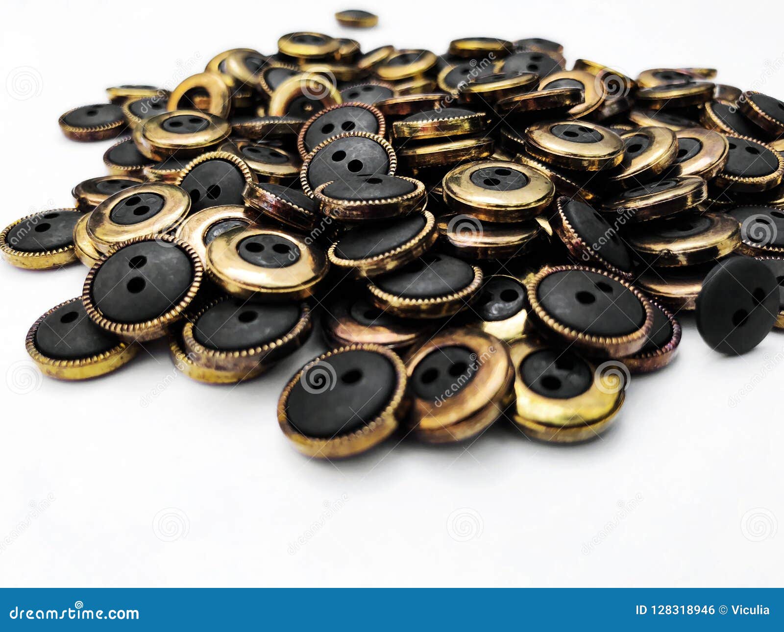 Buttons, Lots of Buttons. Buttons for Sewing and Craft. Stock Photo