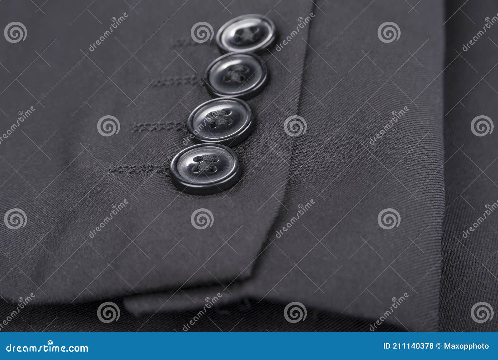 4 Buttons on a Man Sleeve Suit Stock Photo Image of button, material