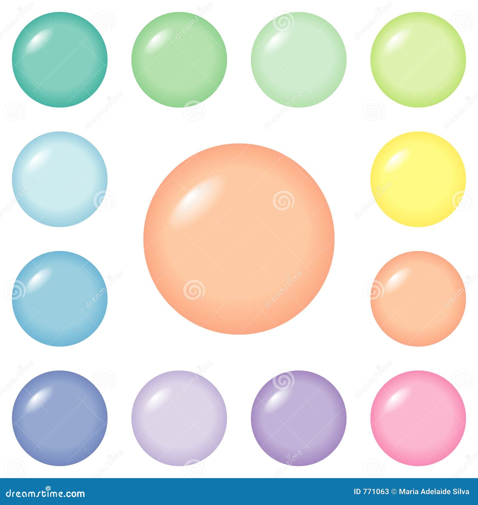 buttons - round and pastel