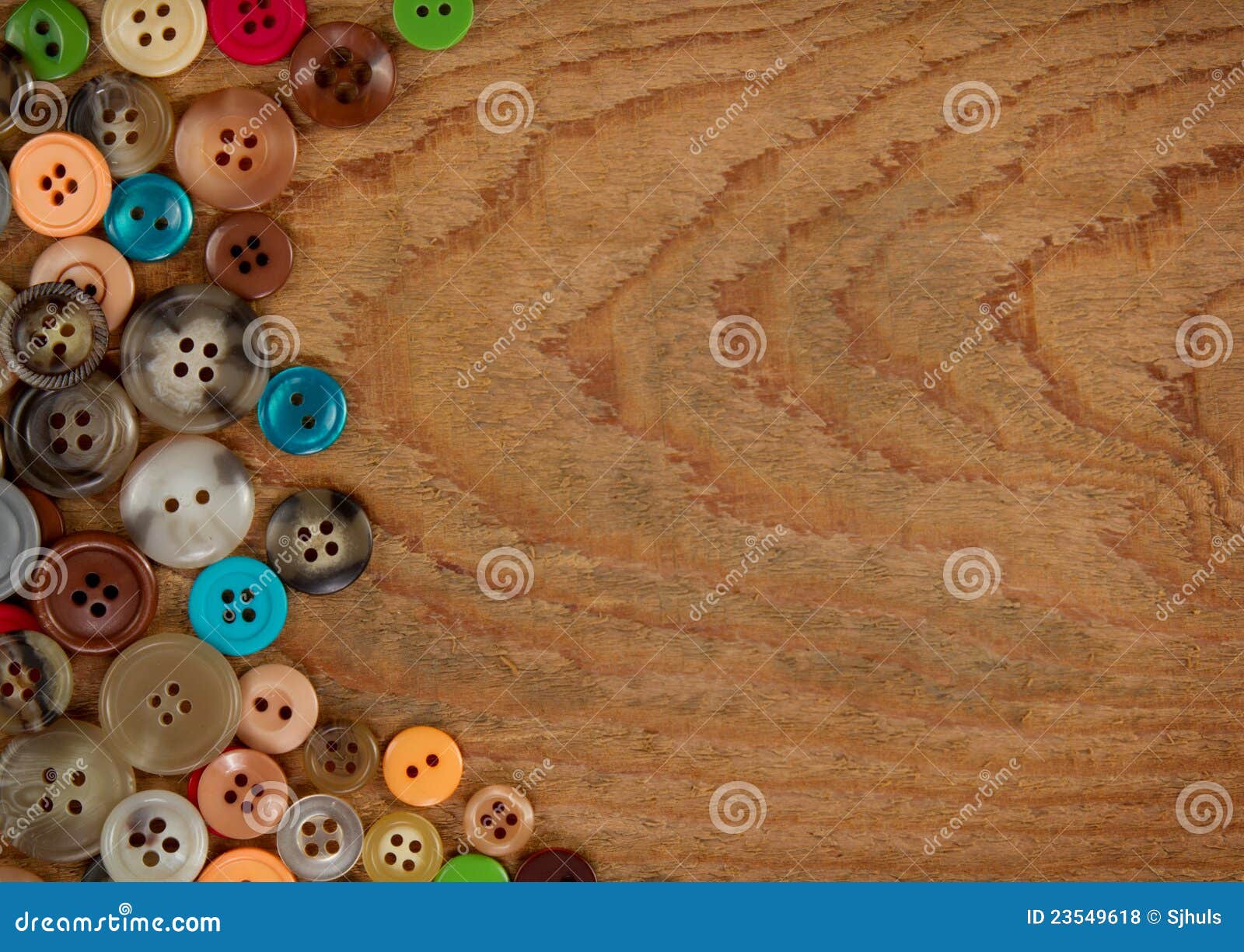 Buttons on a Wooden Background Stock Photo - Image of macro, background