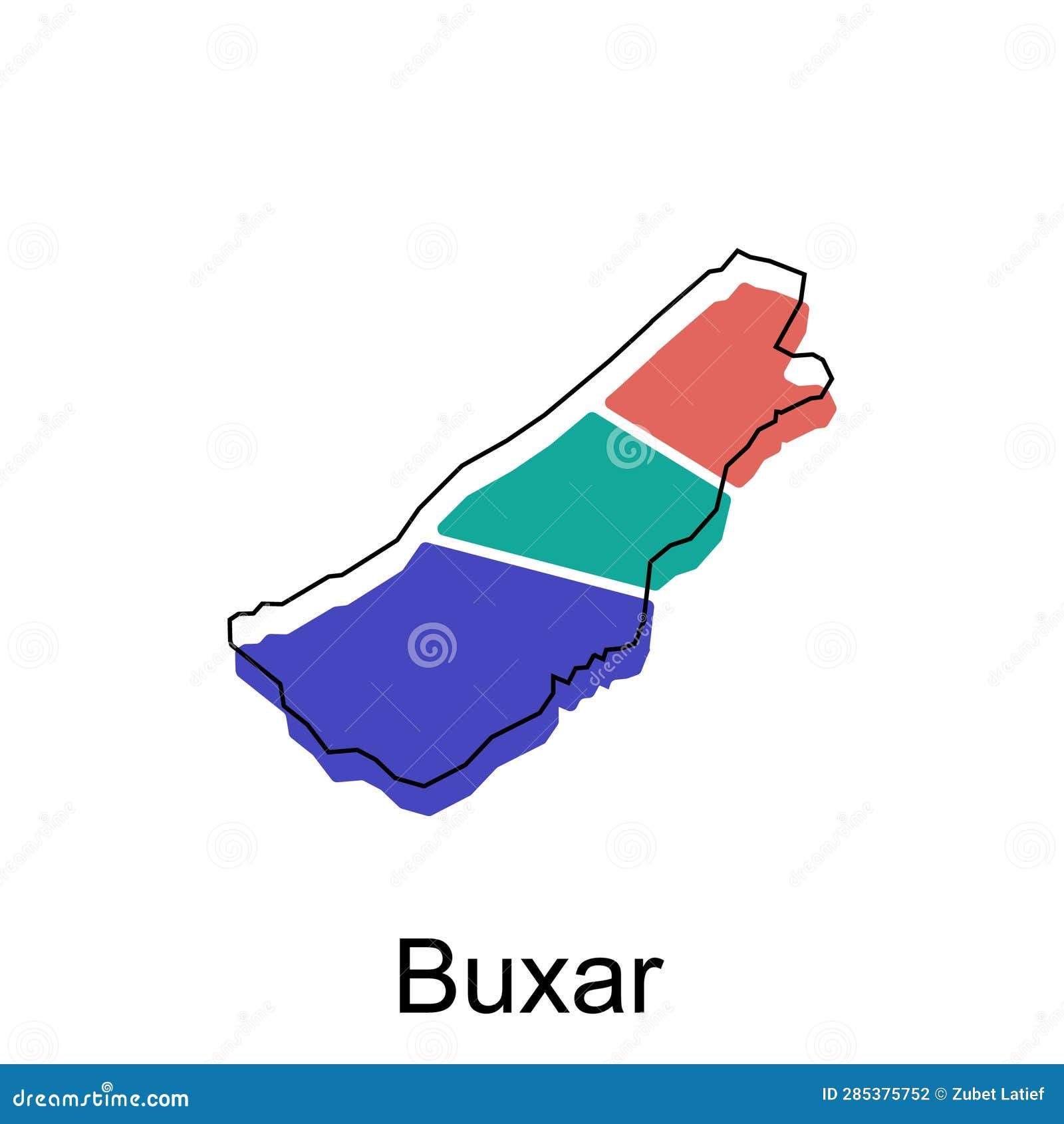 Buxar District Bihar State, Patna Division, Republic Of India Map Vector Illustration, Scribble