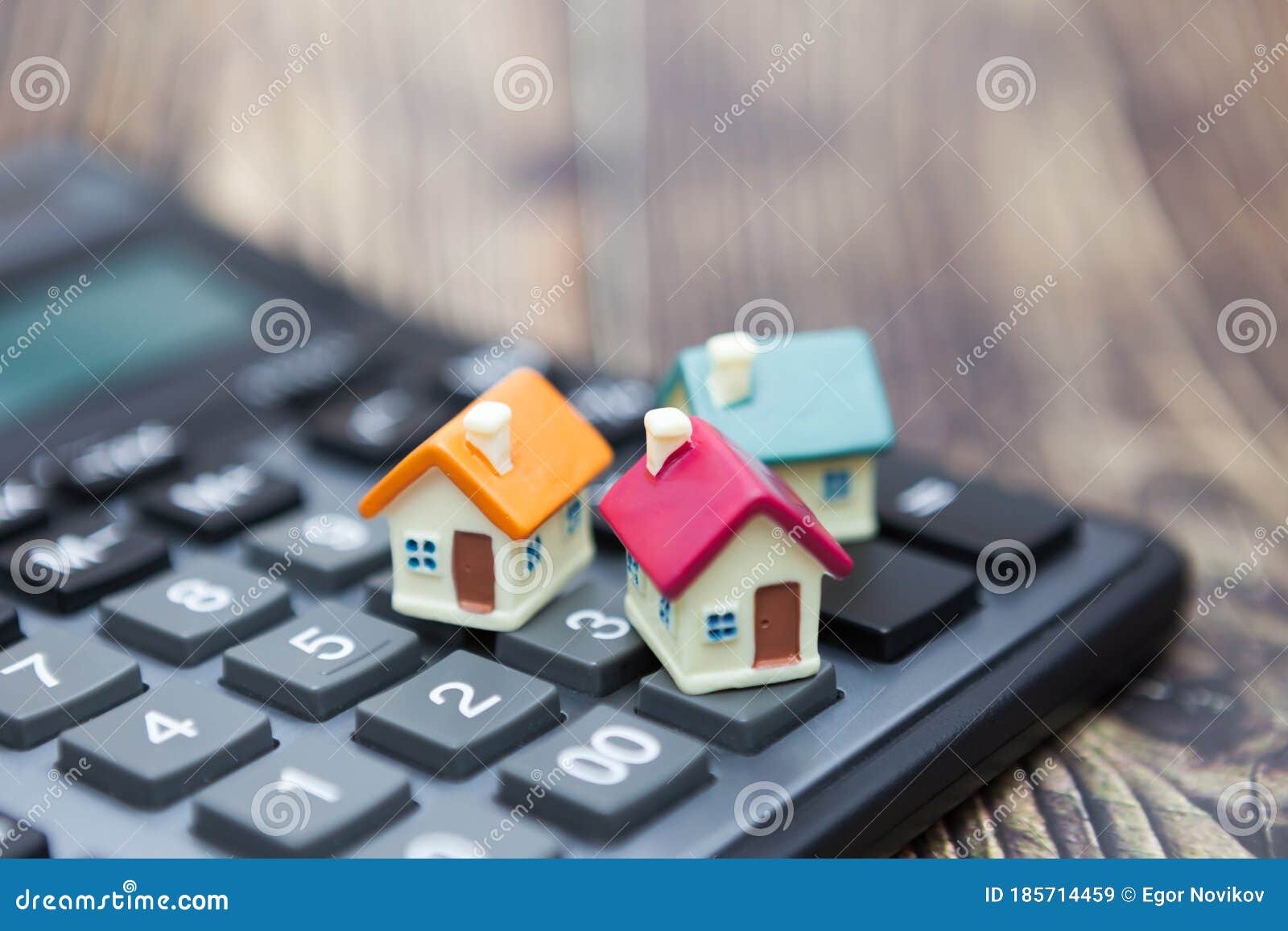 Buy Home. Houses is Placed on the Calculator Stock Image Image of