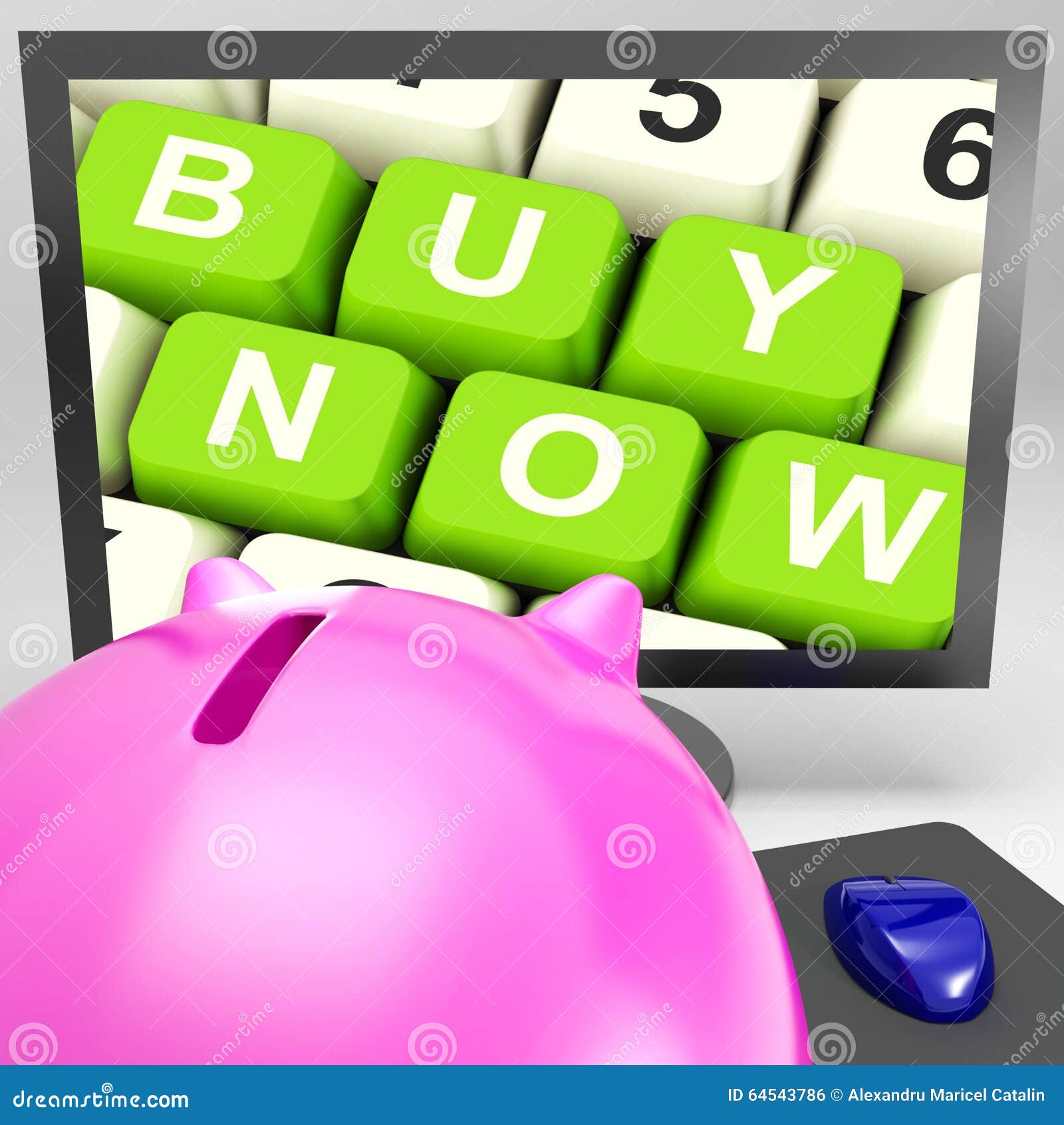 buy now keys on monitor showing ecommerce