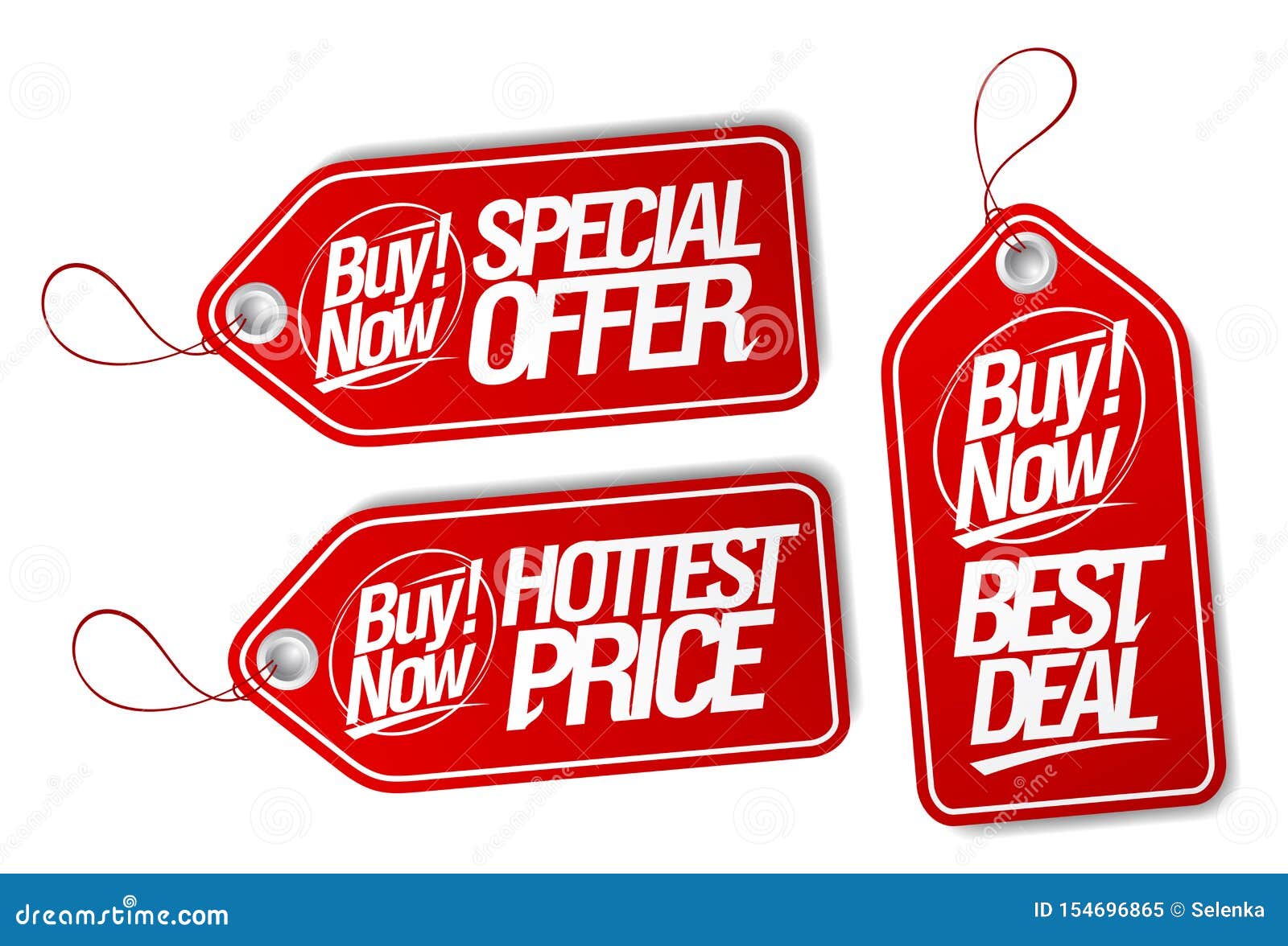 buy now, special offer, best deal and hottest price tags