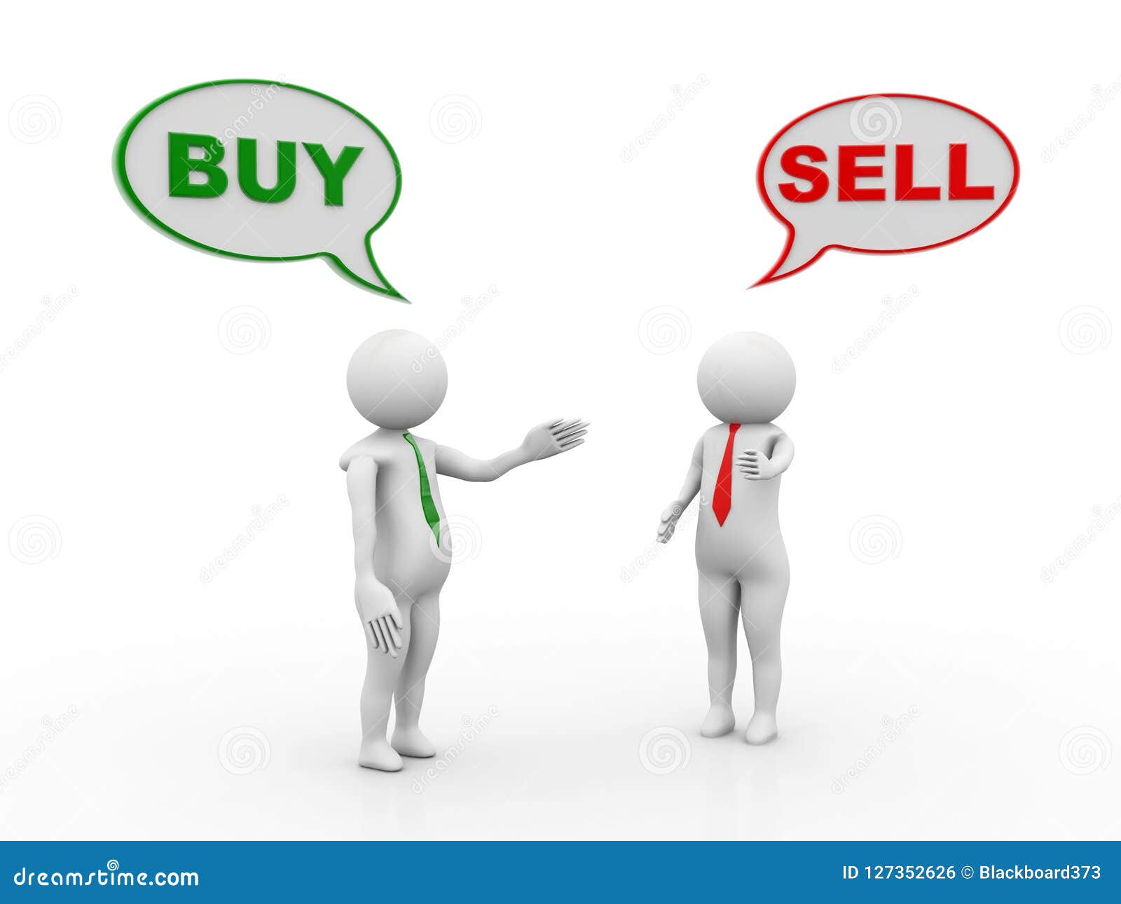 Buy And Sell Conversation With Business Man 3d Render Stock Illustration Illustration Of Discount Purchasing