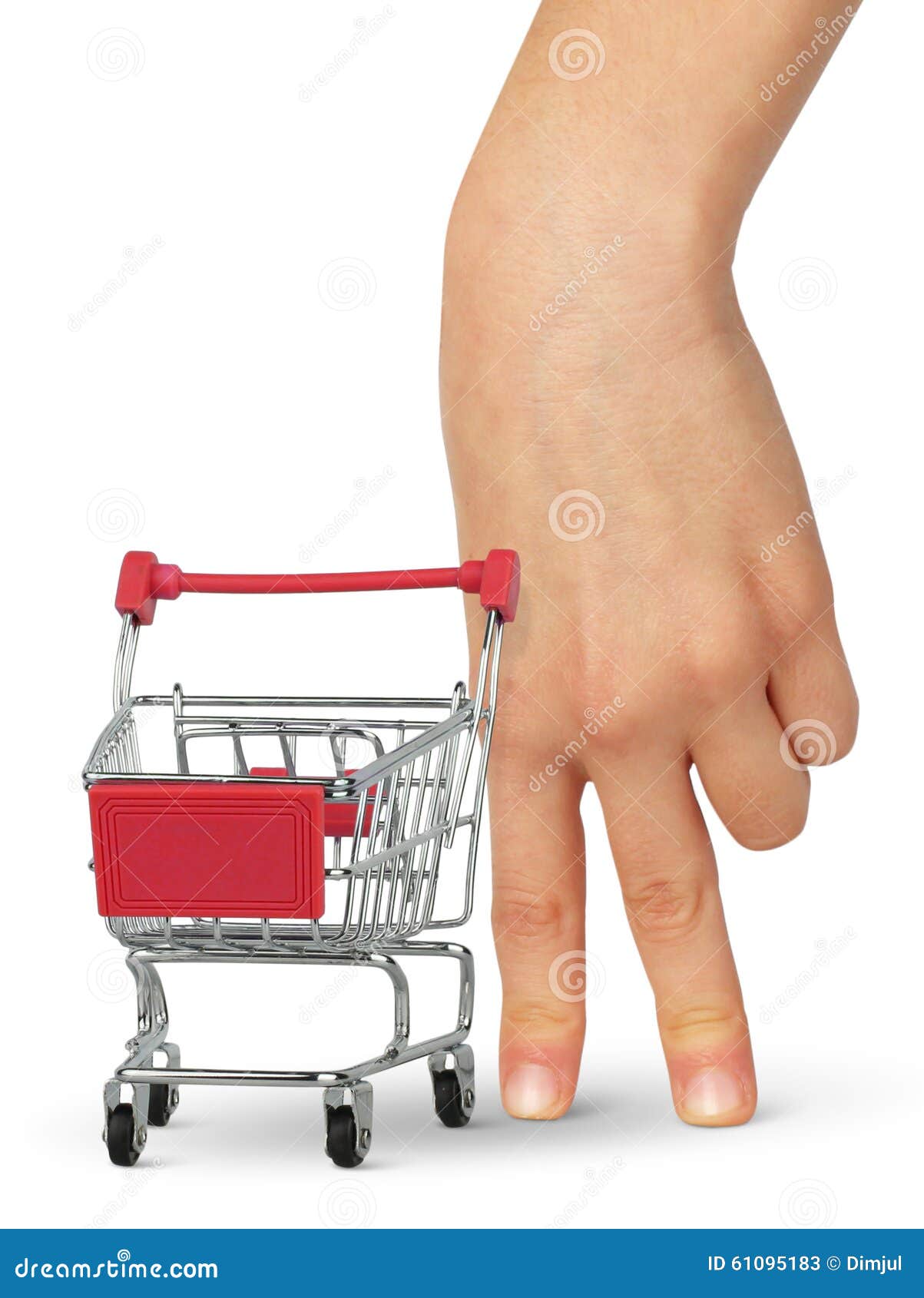Buyer Concept, Hand with Empty Shopping Cart Stock Image Image of
