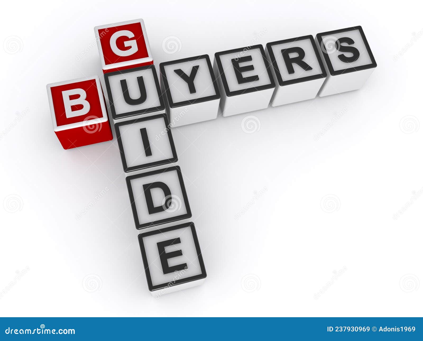 buyers guide word block on white