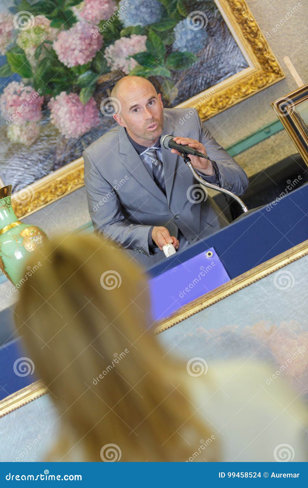 Buying art at auction stock photo. Image of group, heap 99458524