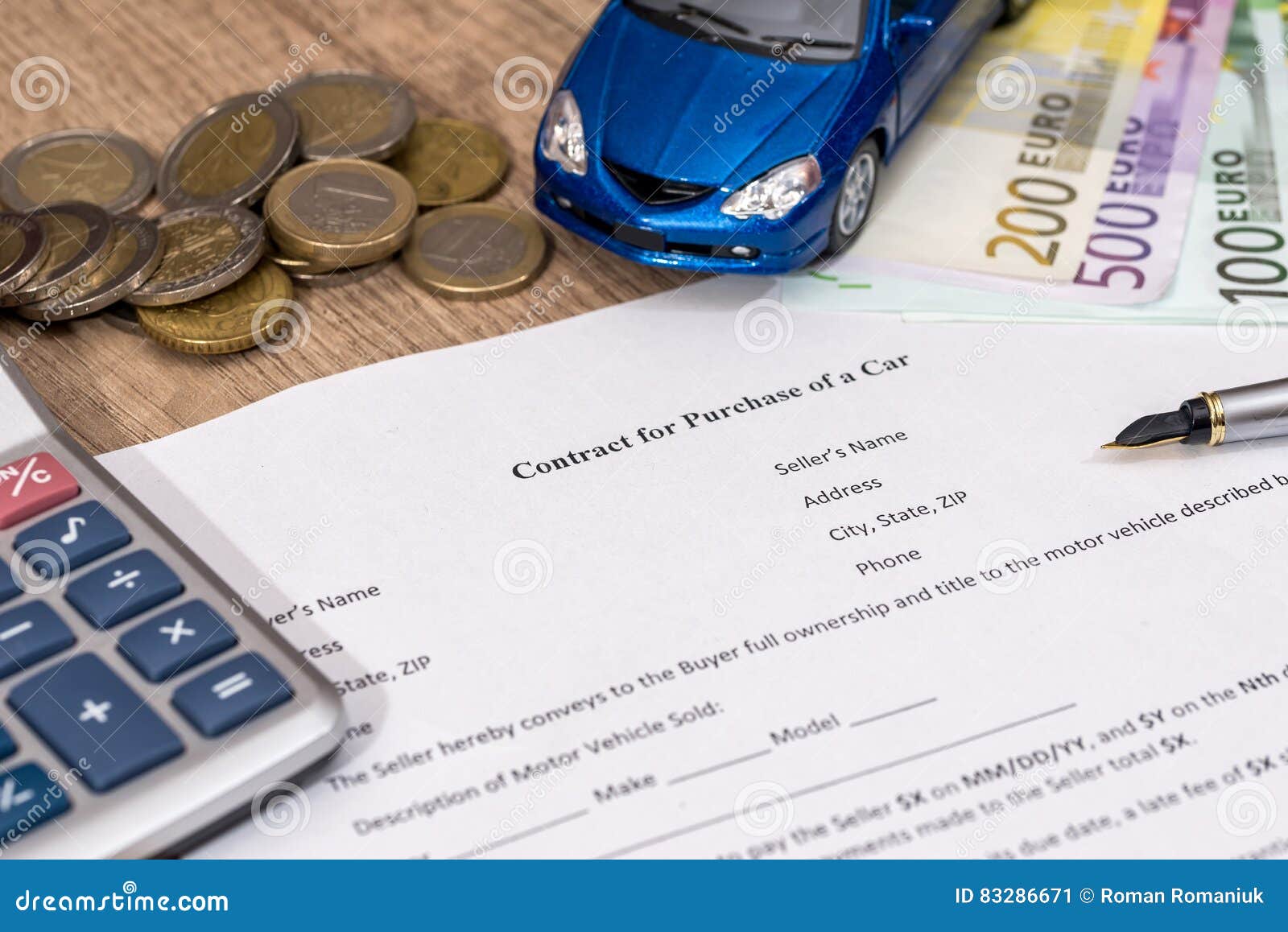 buying a car with euro money toy car calculator and pen car buying calculator