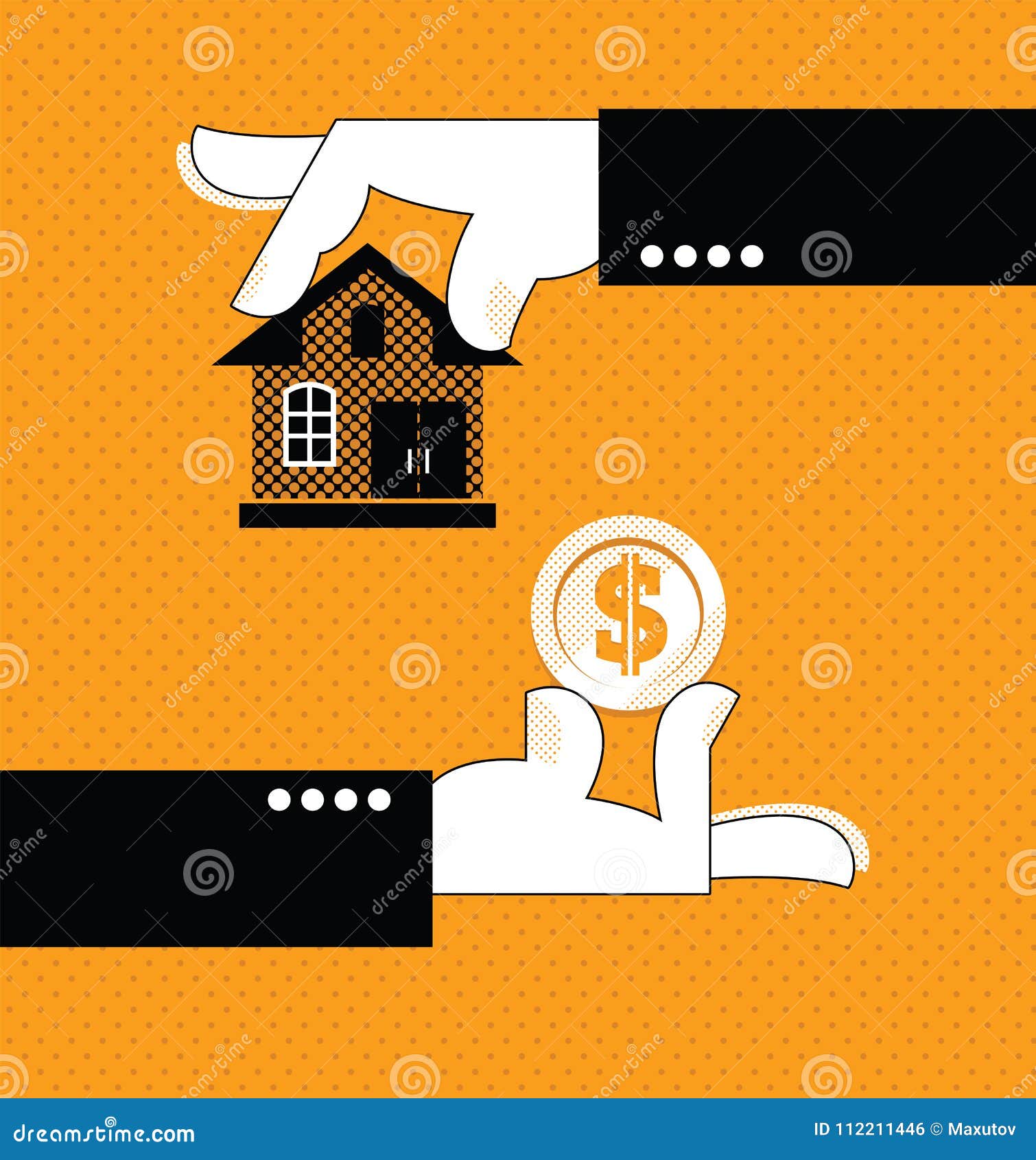 Hand holding a house Royalty Free Vector Image