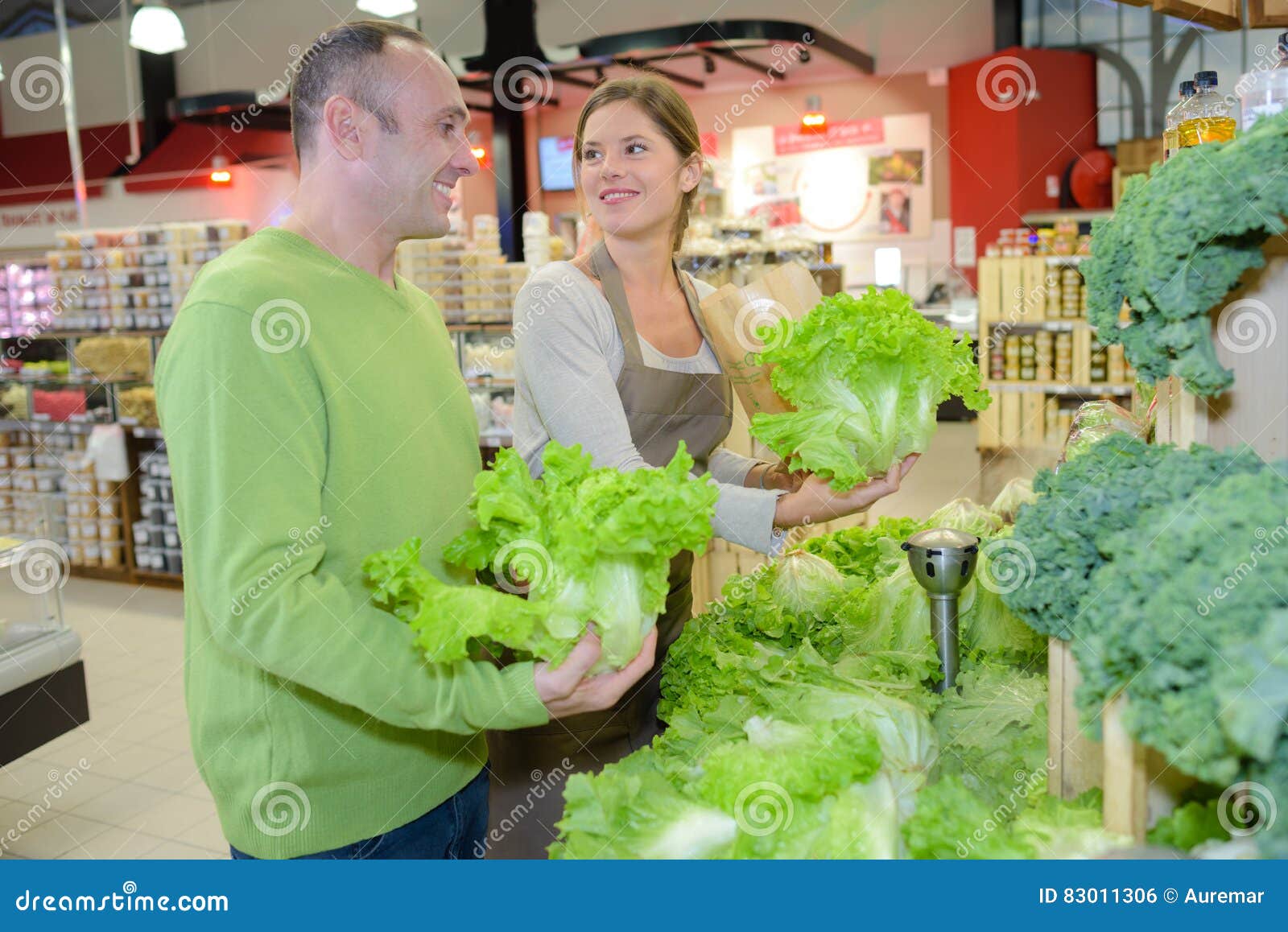 Buying Lettuce in Supermarket Stock Photo Image of supermarket
