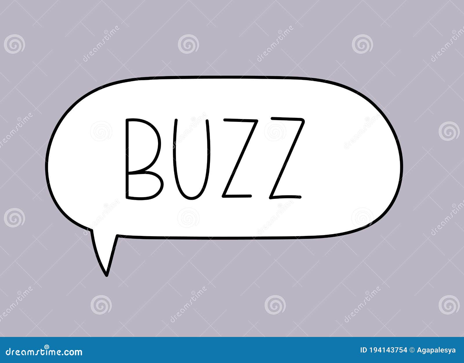 Buzz inscriptionhandwritten text in speech bubble Vector Image