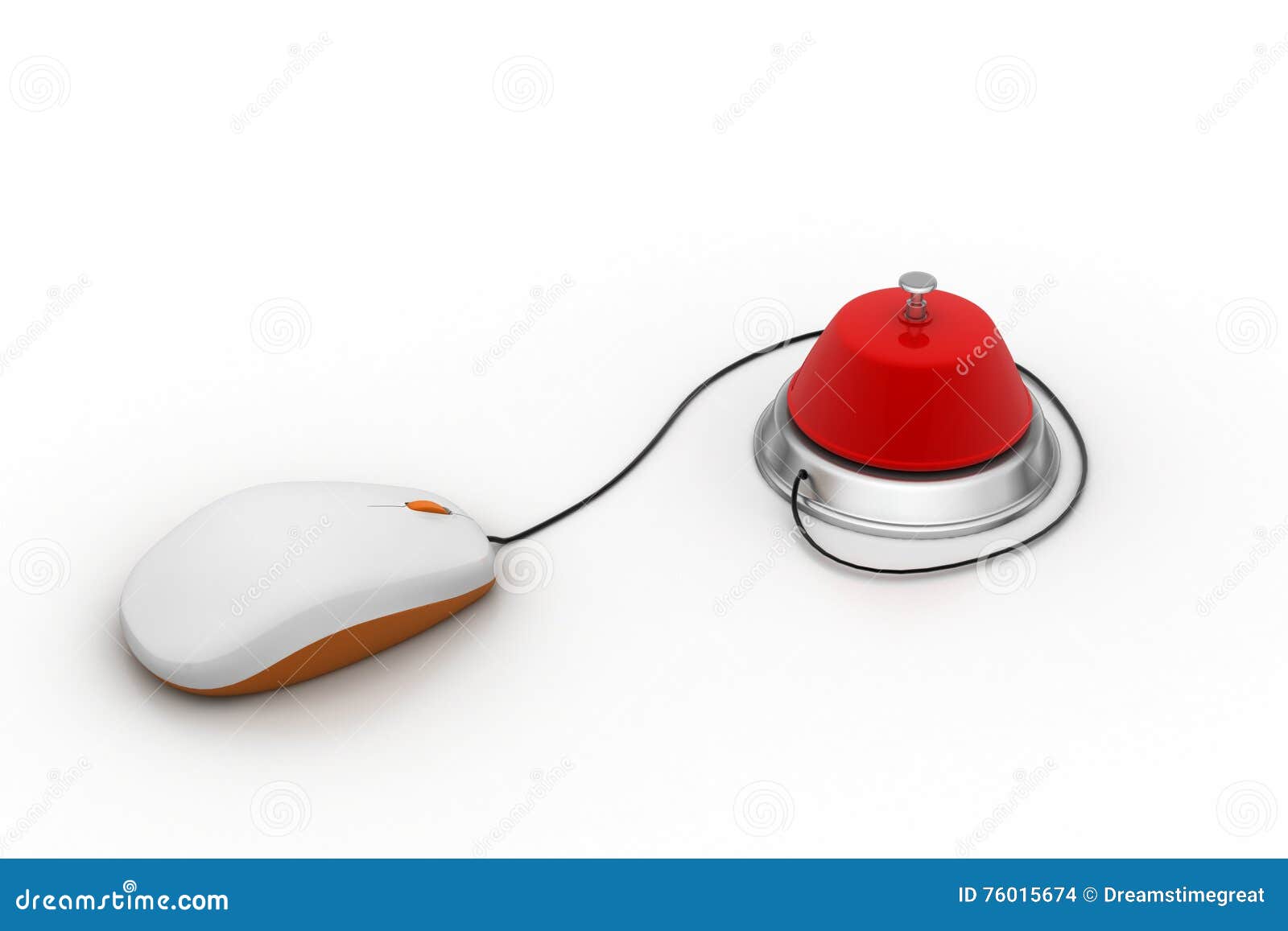 Buzzer connect with mouse stock illustration. Illustration of stress -  76015674