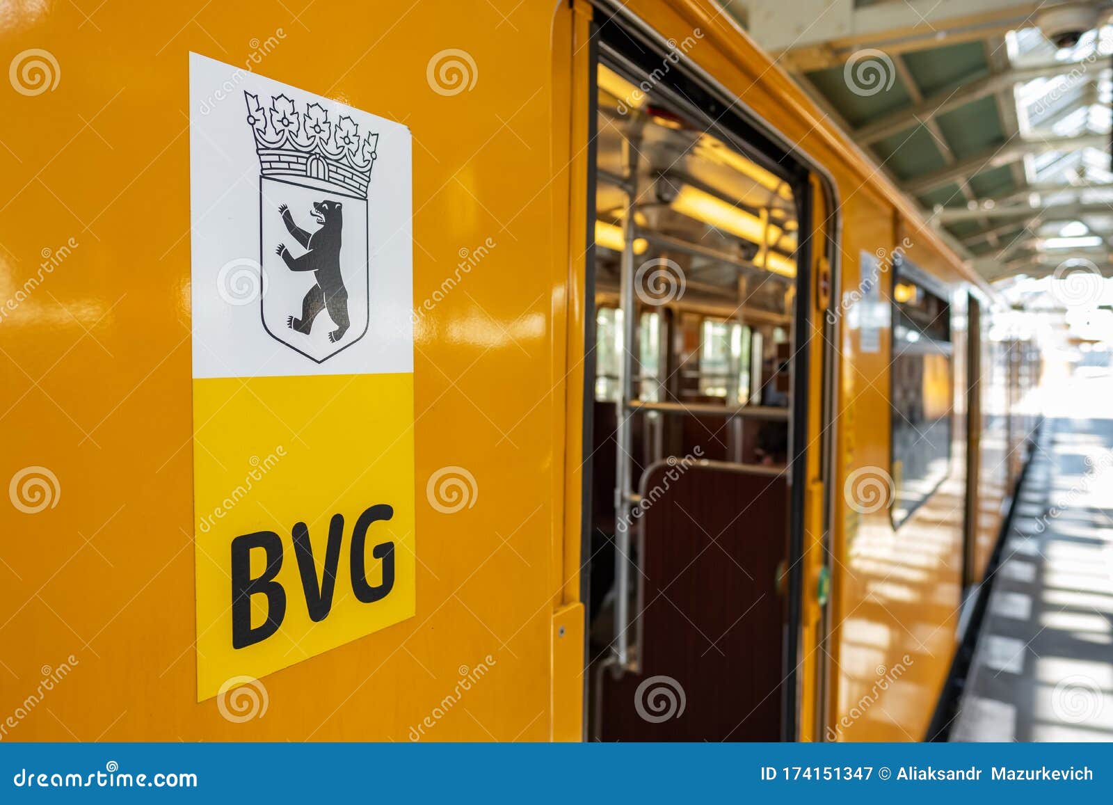 BVG Berlin Transport Company Logo Closeup On The Yellow
