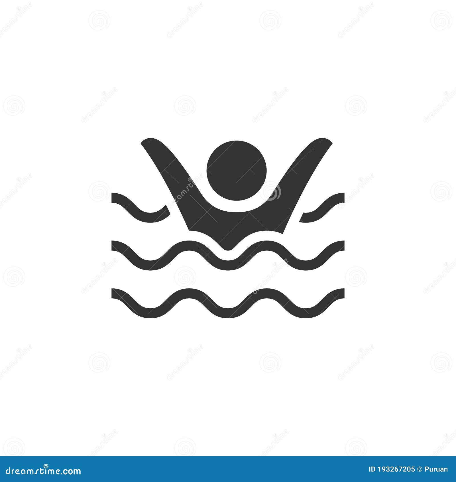 BW Icons - Drowned man stock vector. Illustration of flat - 193267205