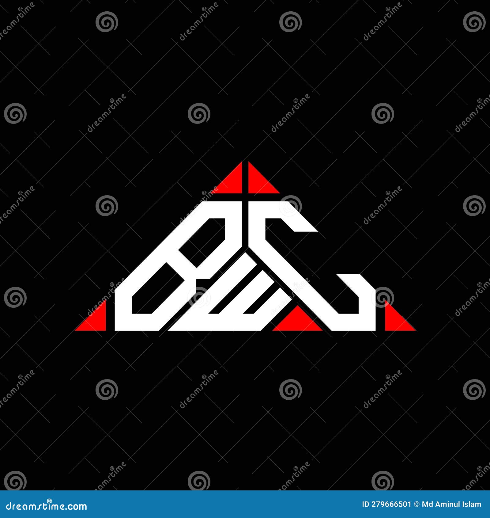 bwc letter logo creative  with  graphic, bwc simple and modern logo in triangle 
