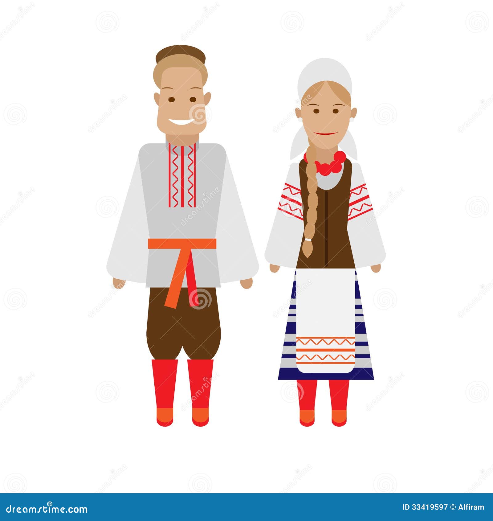 Byelorussian National Dress Stock Vector - Illustration of dress ...