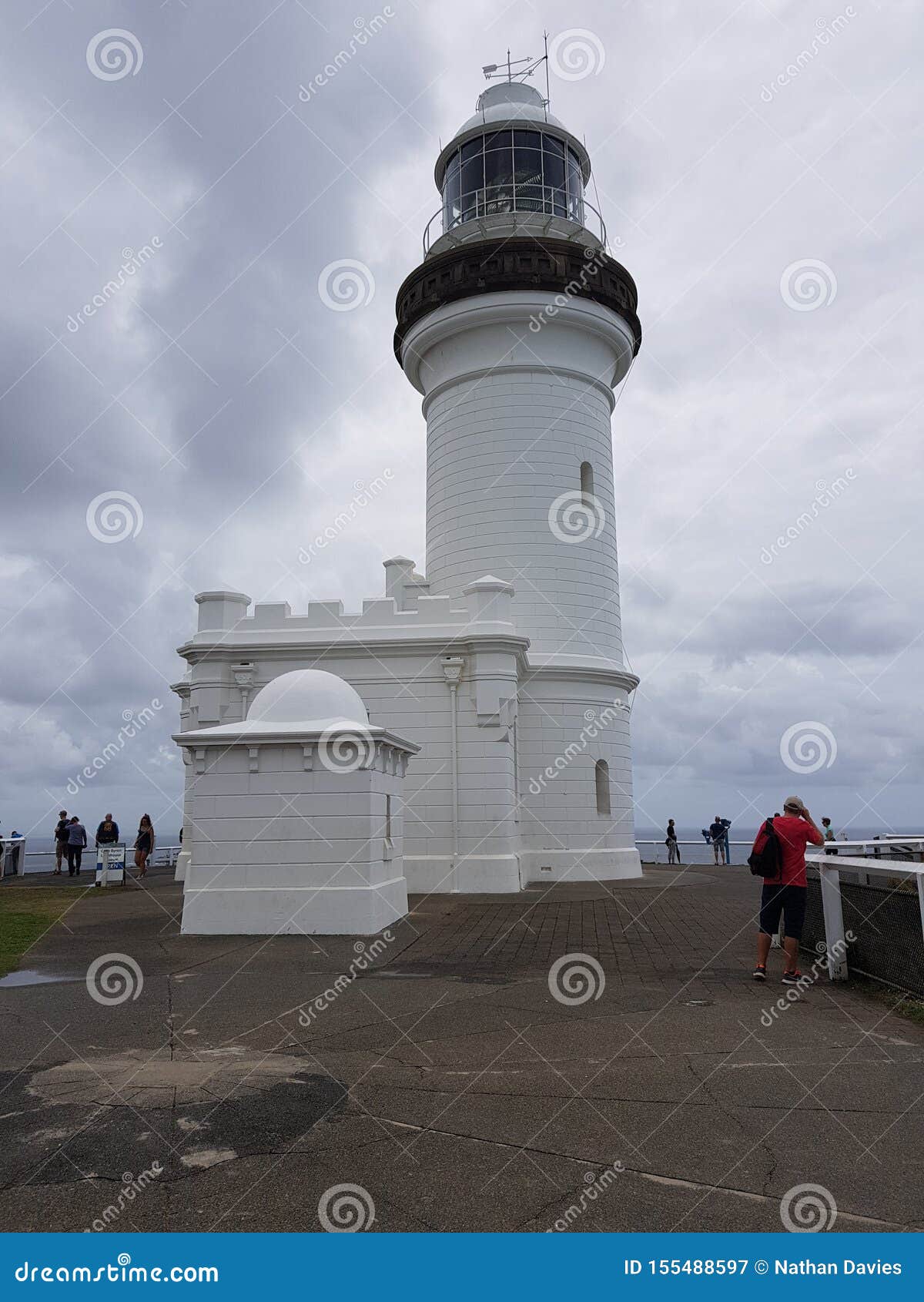 Byron Bay Lighthouse Under with Clouds Editorial Photography Image of