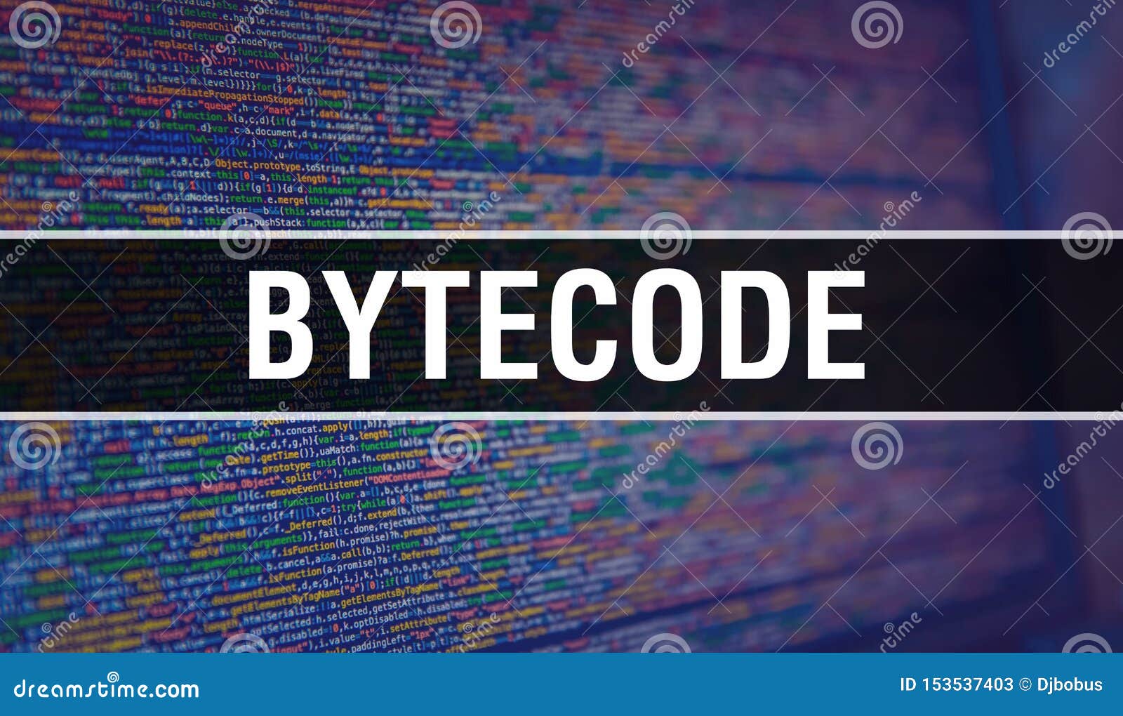 Bytecode with Binary Code Digital Technology Background. Abstract ...