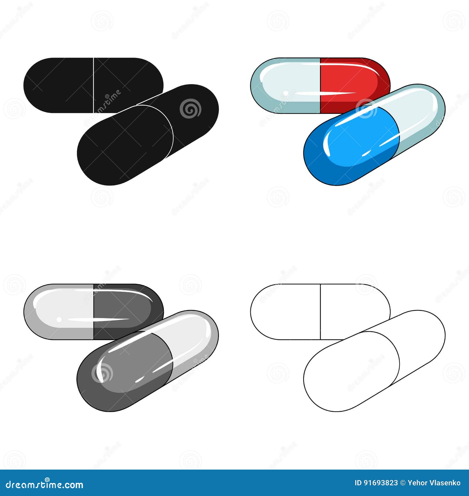 Desenhos Animados Do Ícone Dos Medicamentos. Nico Ícone Da