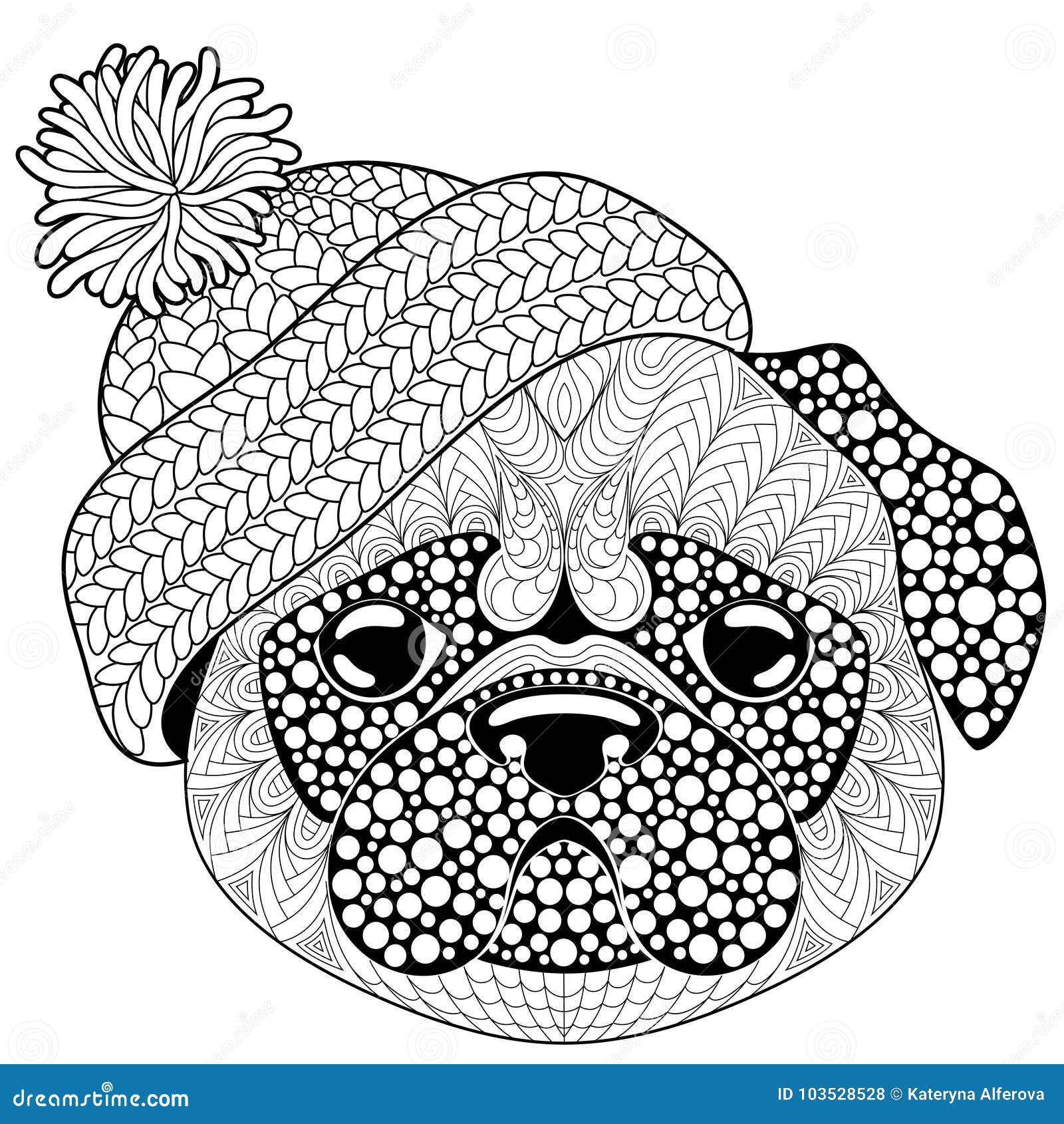 Desenho e Imagem Pug Filhote De Cachorro para Colorir e Imprimir Grátis  para Adultos e Crianças 